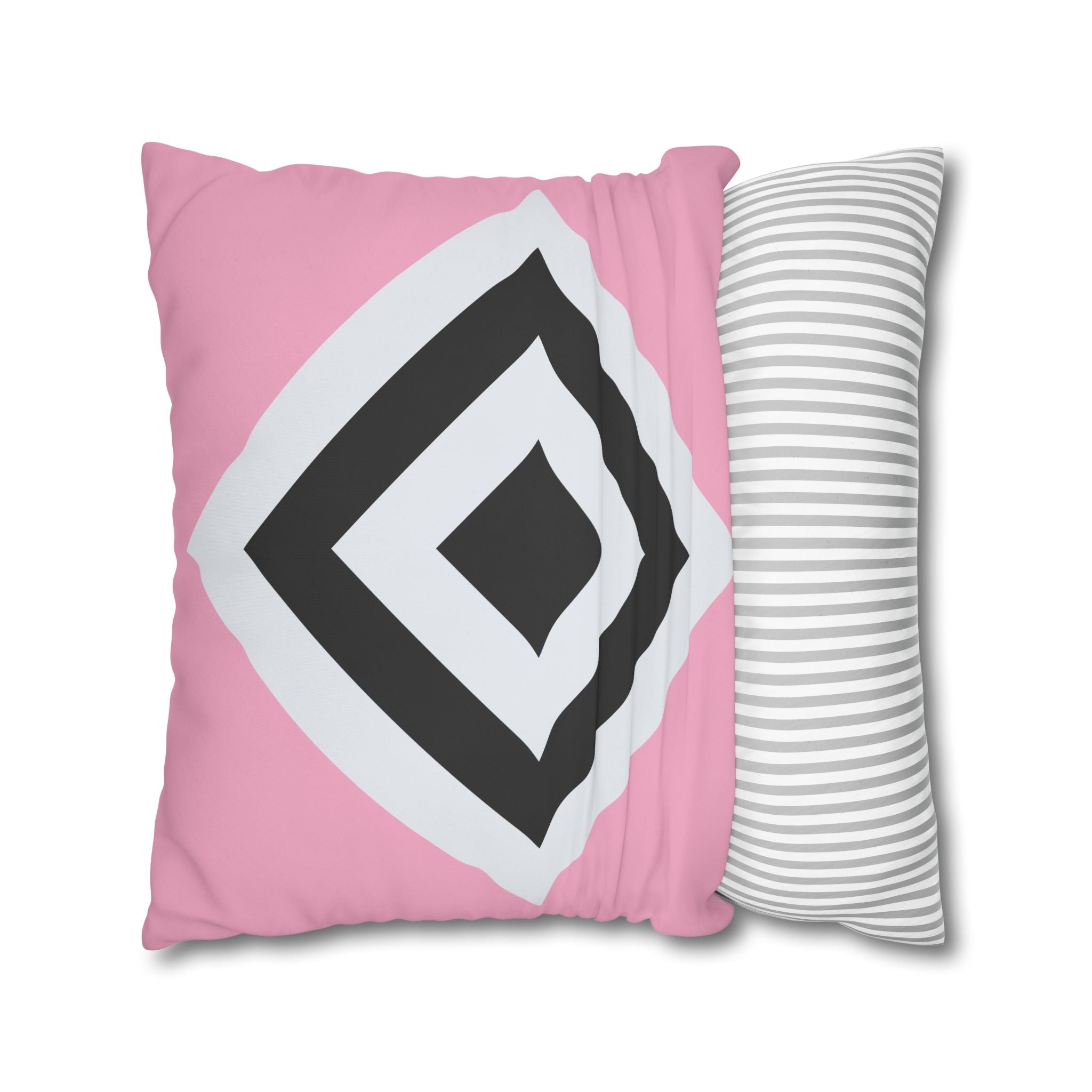 Geometric Diamond Pillowcase - Blush Pink