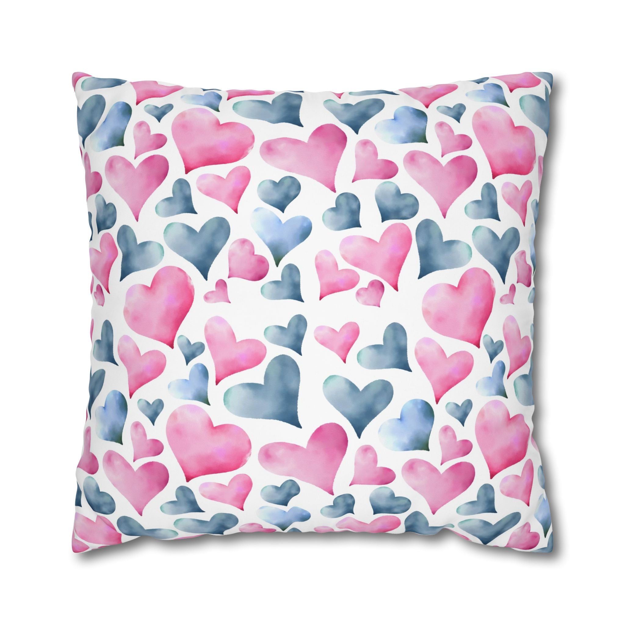 Watercolor Heart Pillowcase - Soft & Romantic