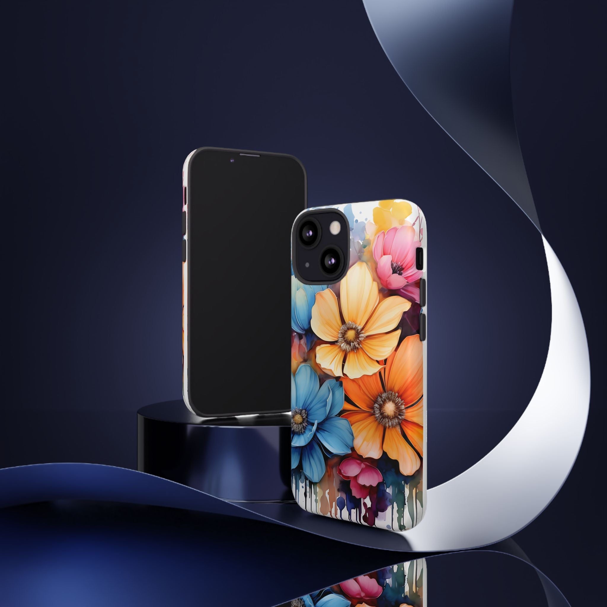 Vibrant Floral Watercolor iPhone Case - Hexagon Stone