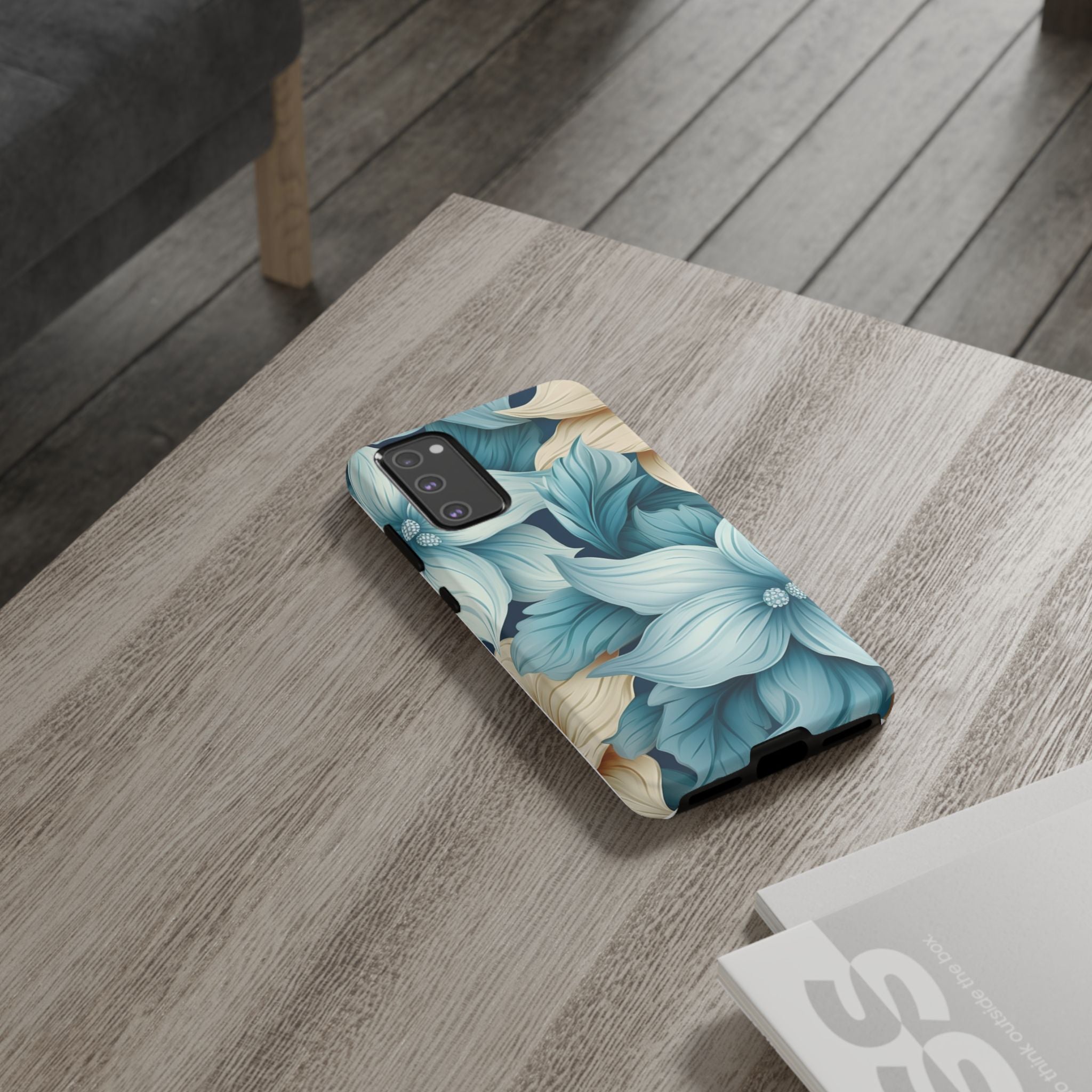 Teal Floral Samsung Phone Case