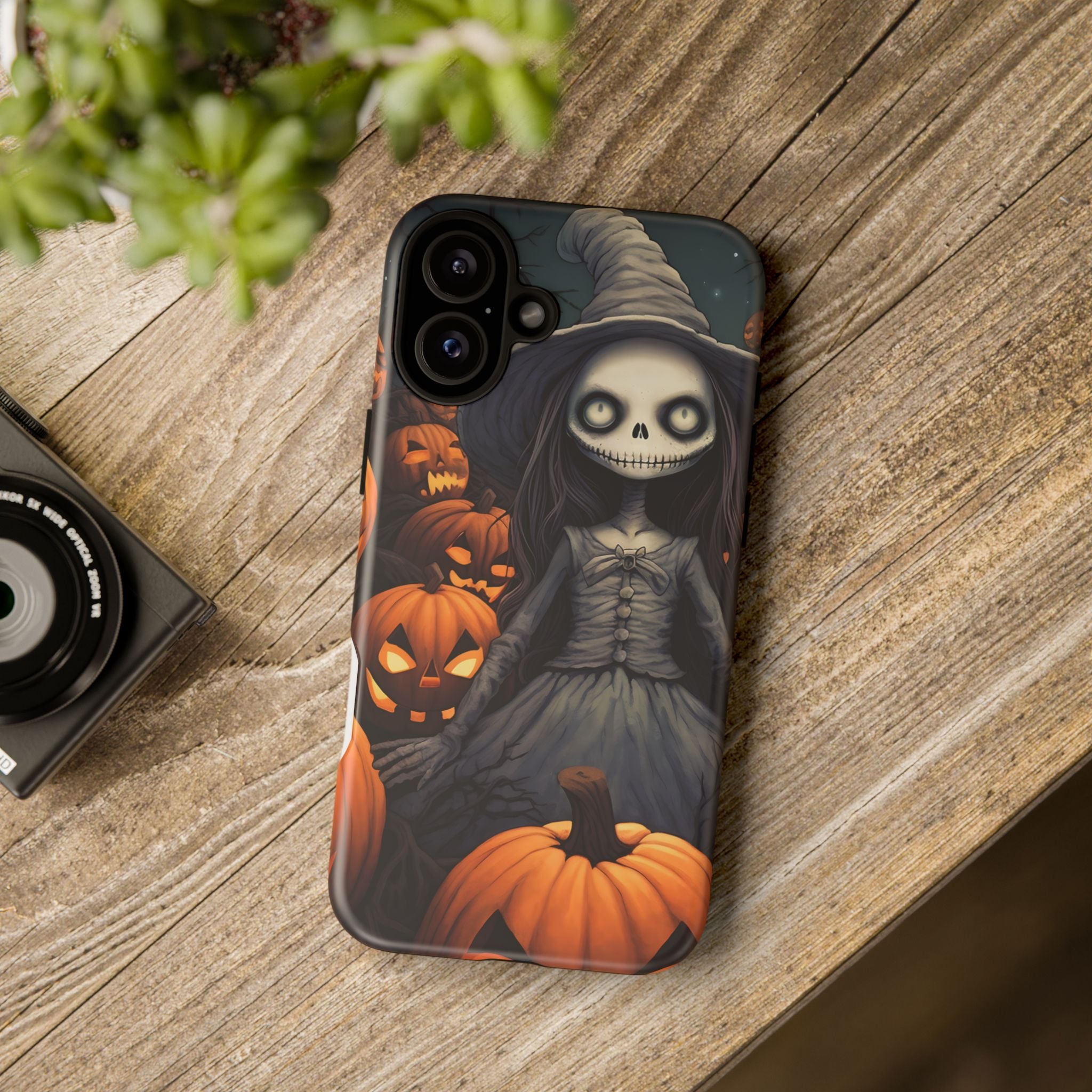 Spooky Witch Girl Hexagon Stone iPhone Case