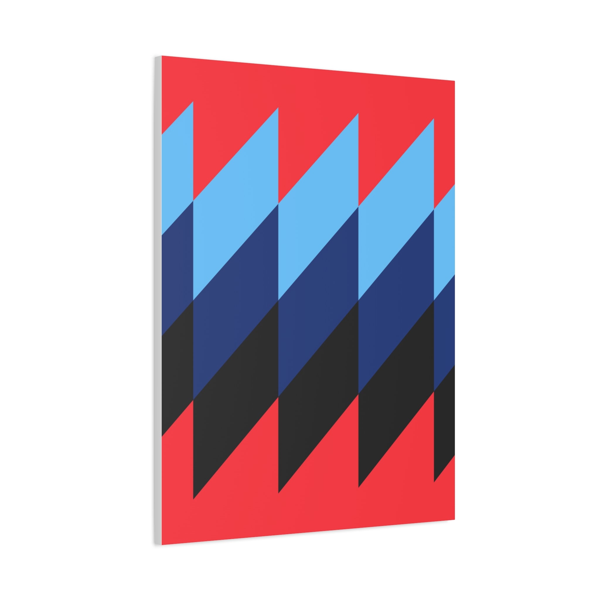 Abstract Geometric Red Canvas Art