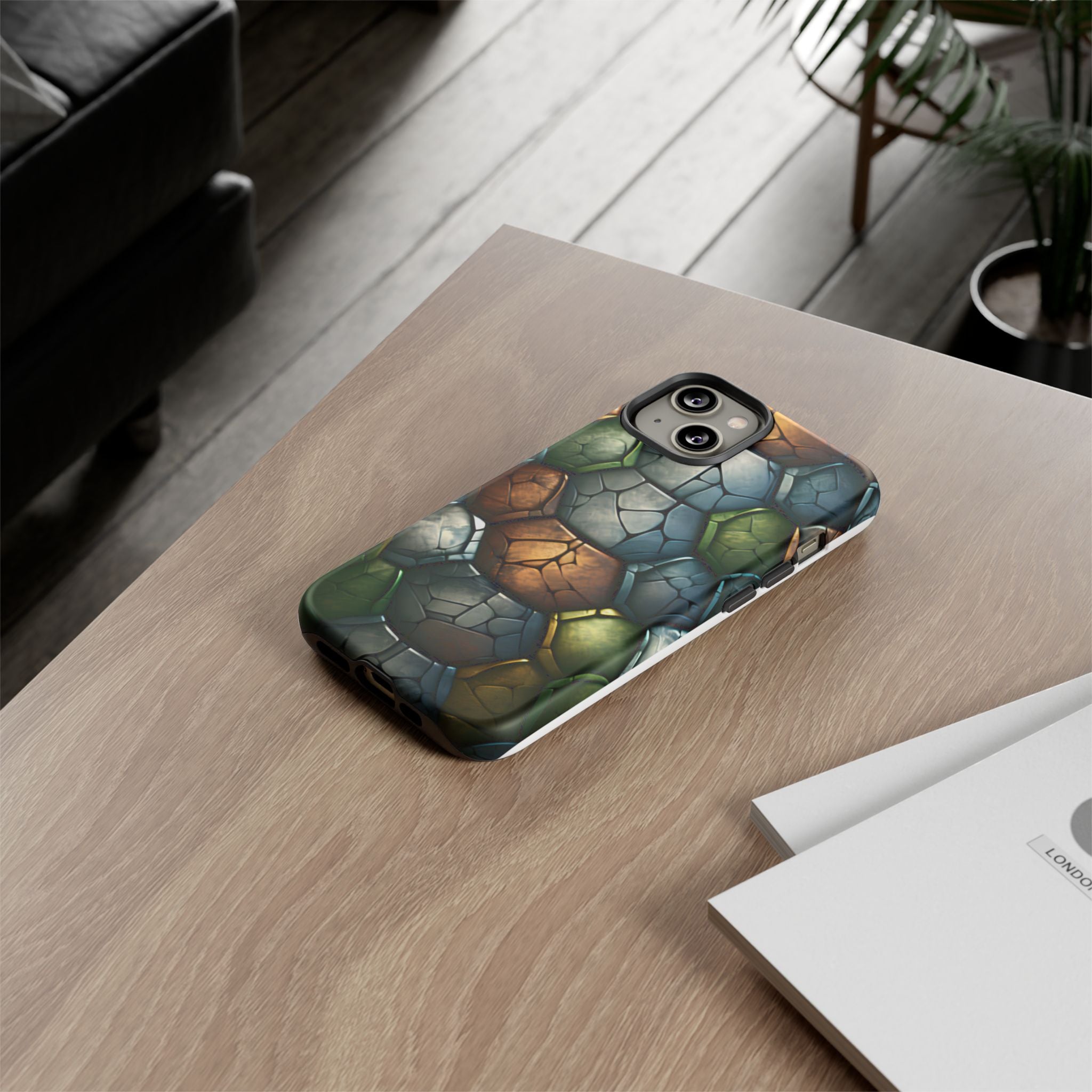 Hexagon Stone iPhone Case - Rugged Texture