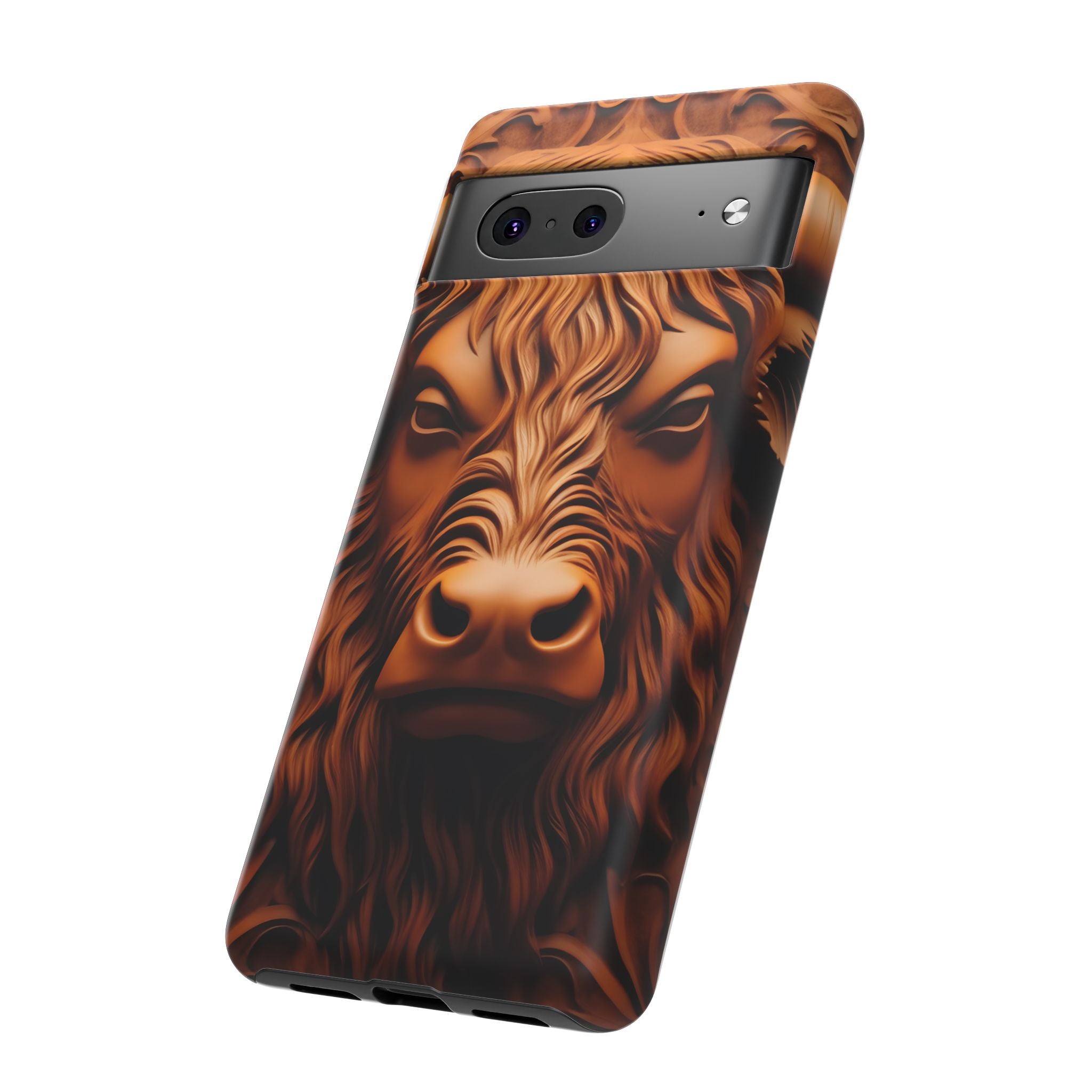 Intricate Bull Wood Carving Google Pixel Case (All Models)