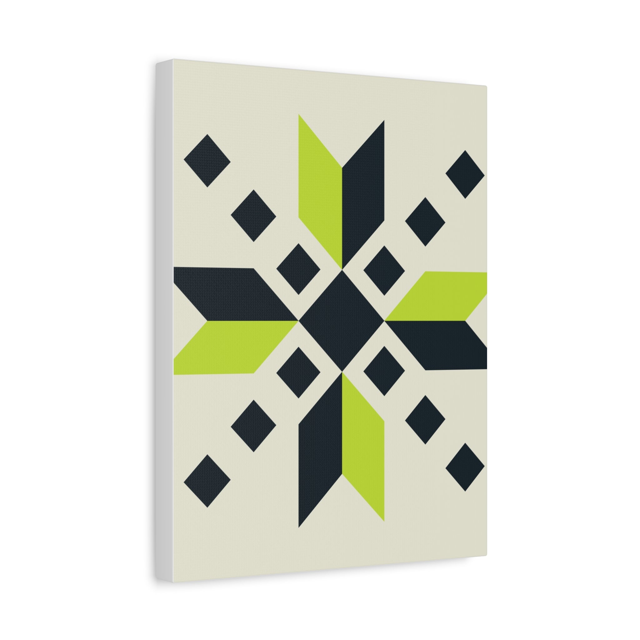 Geometric Green Starburst Canvas Art