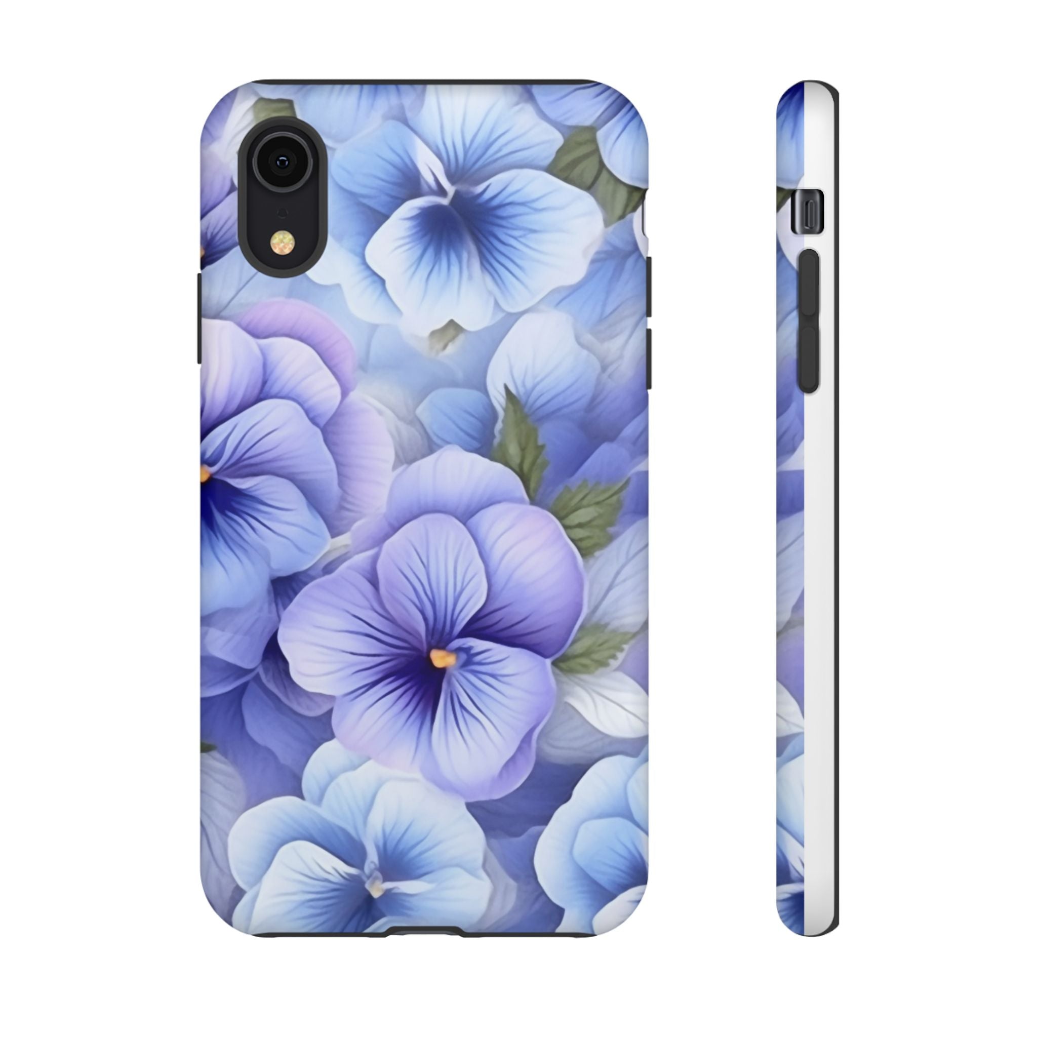 Dreamy Pansy Blue iPhone Case - Hexagon Stone