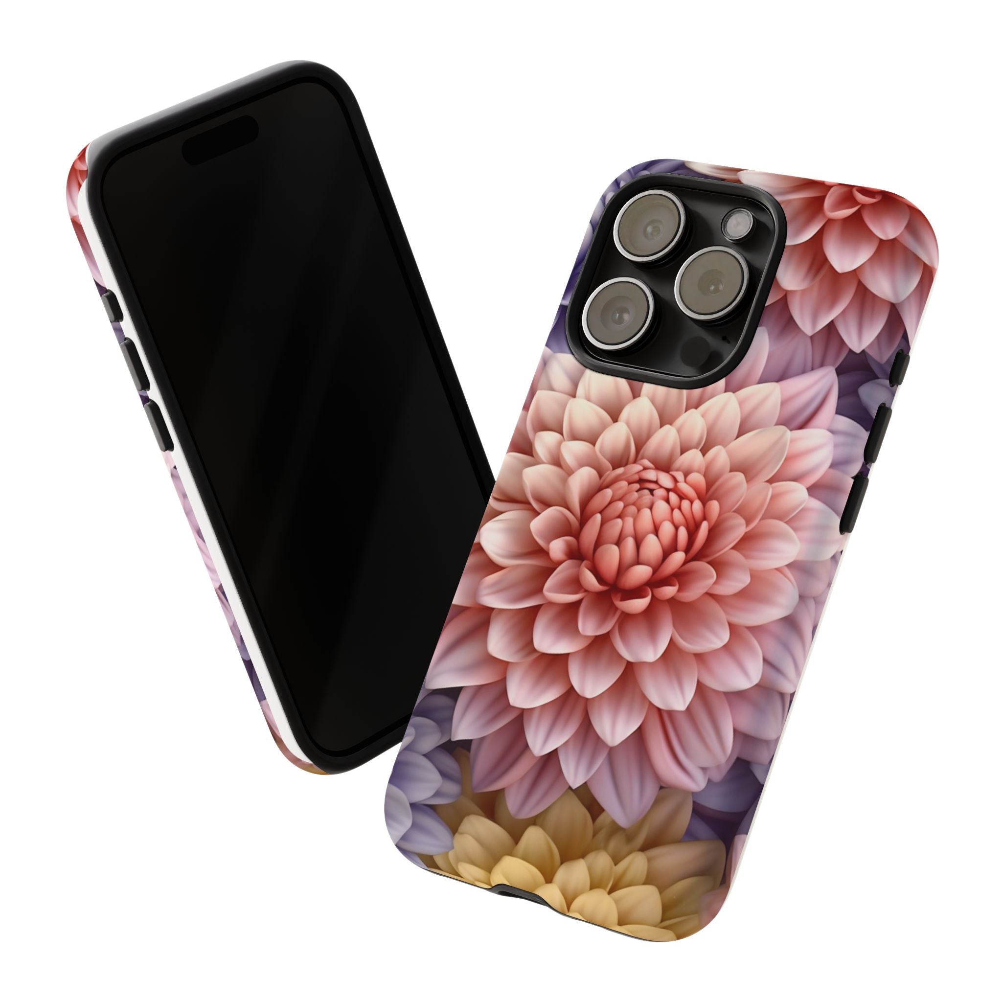 Dahlia Bloom Hexagon Stone iPhone Case