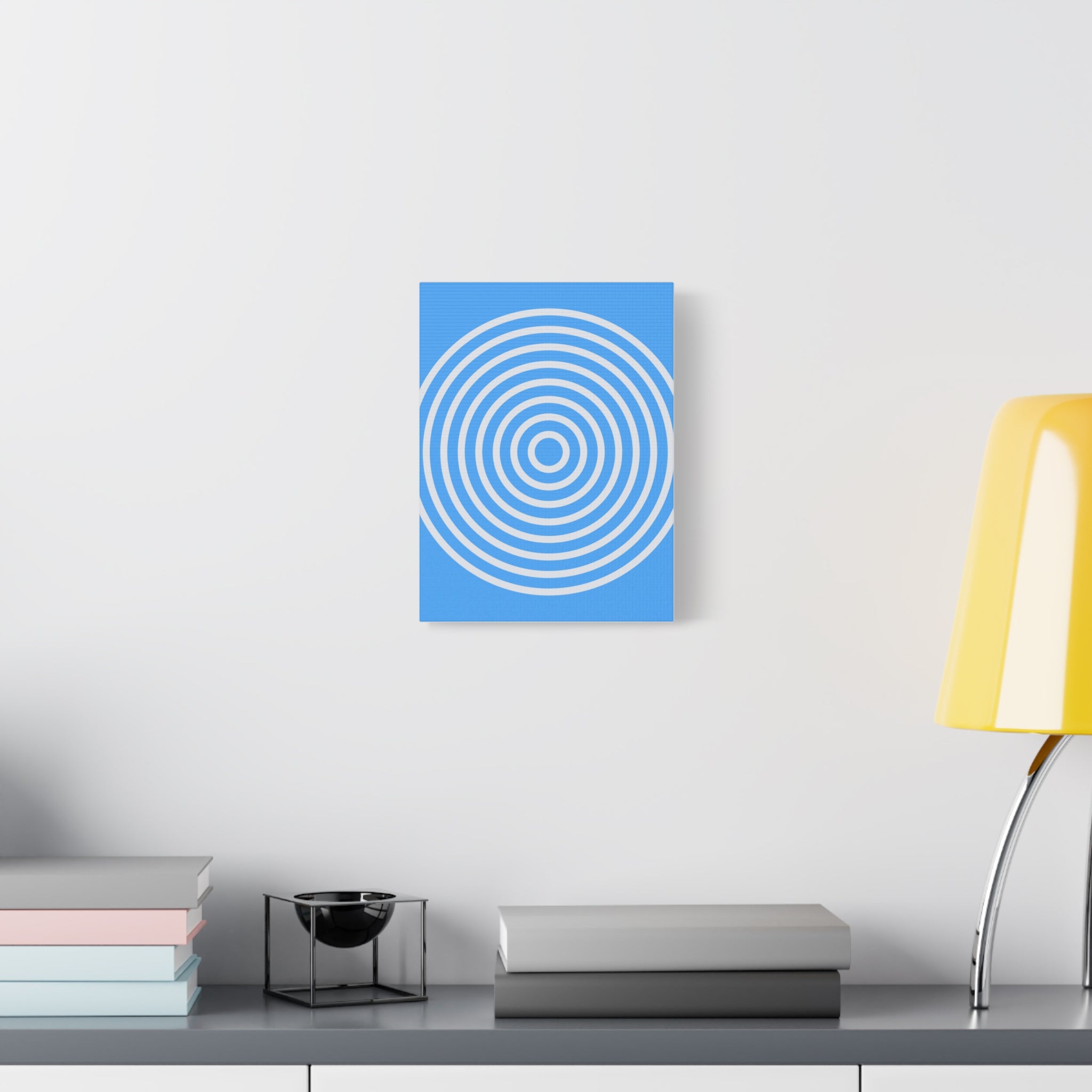 Blue Ripple Concentric Circles Canvas Art