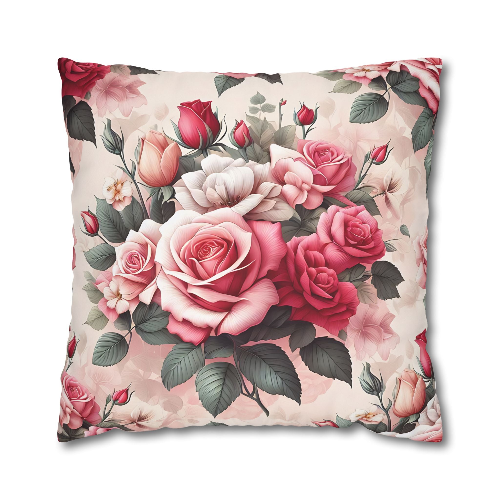 Pink Rose Pillowcase - Romantic Floral Design