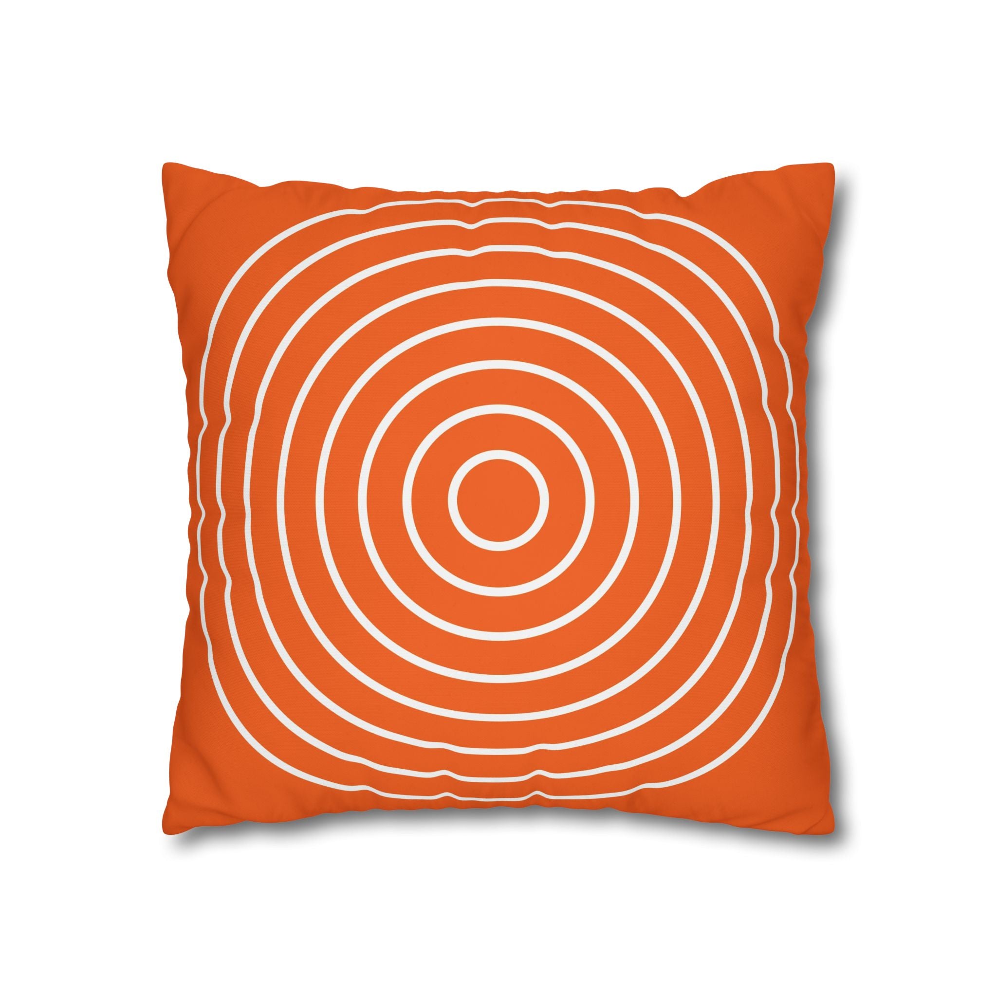 Orange & White Concentric Circles Pillowcase