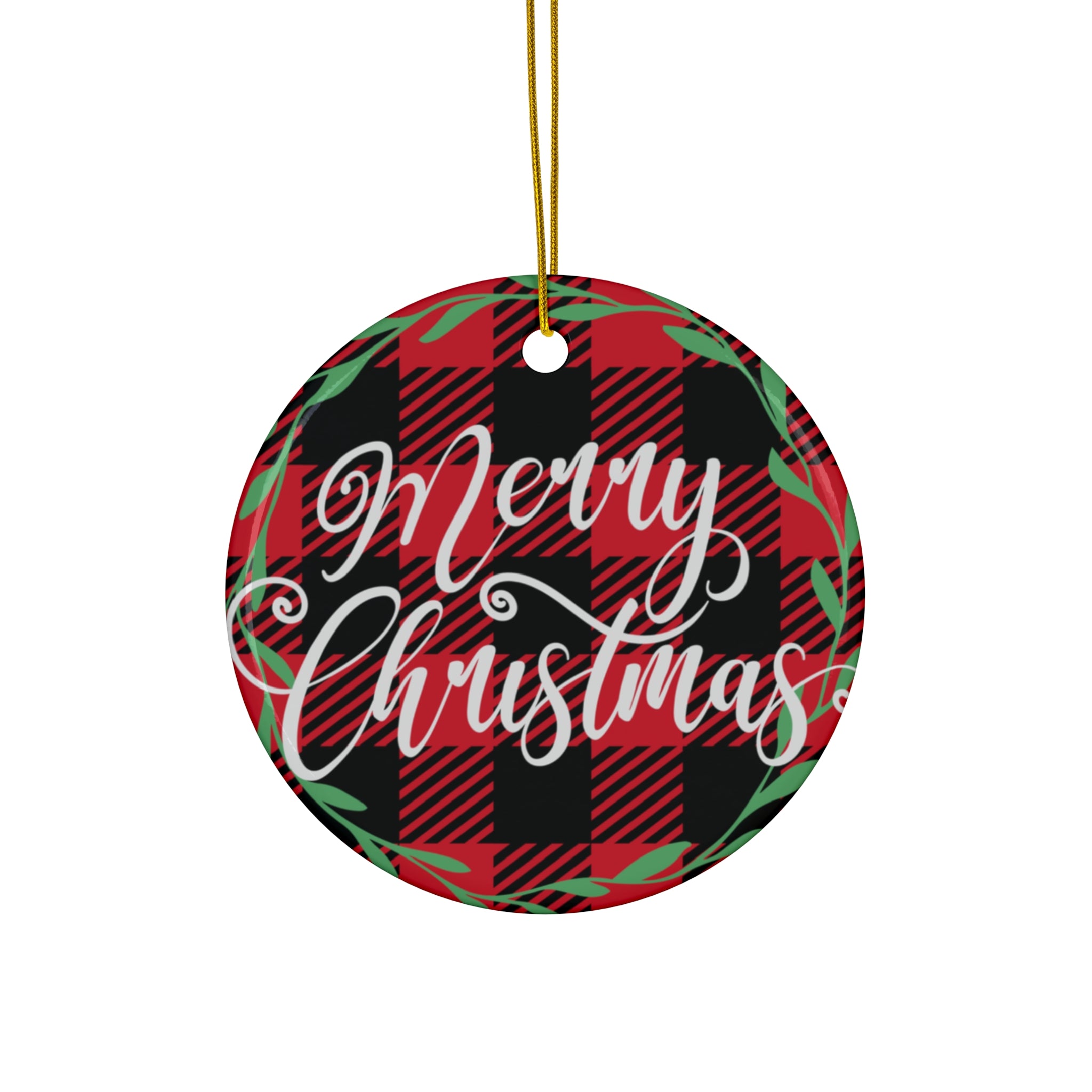 Buffalo Plaid Merry Christmas Ornament