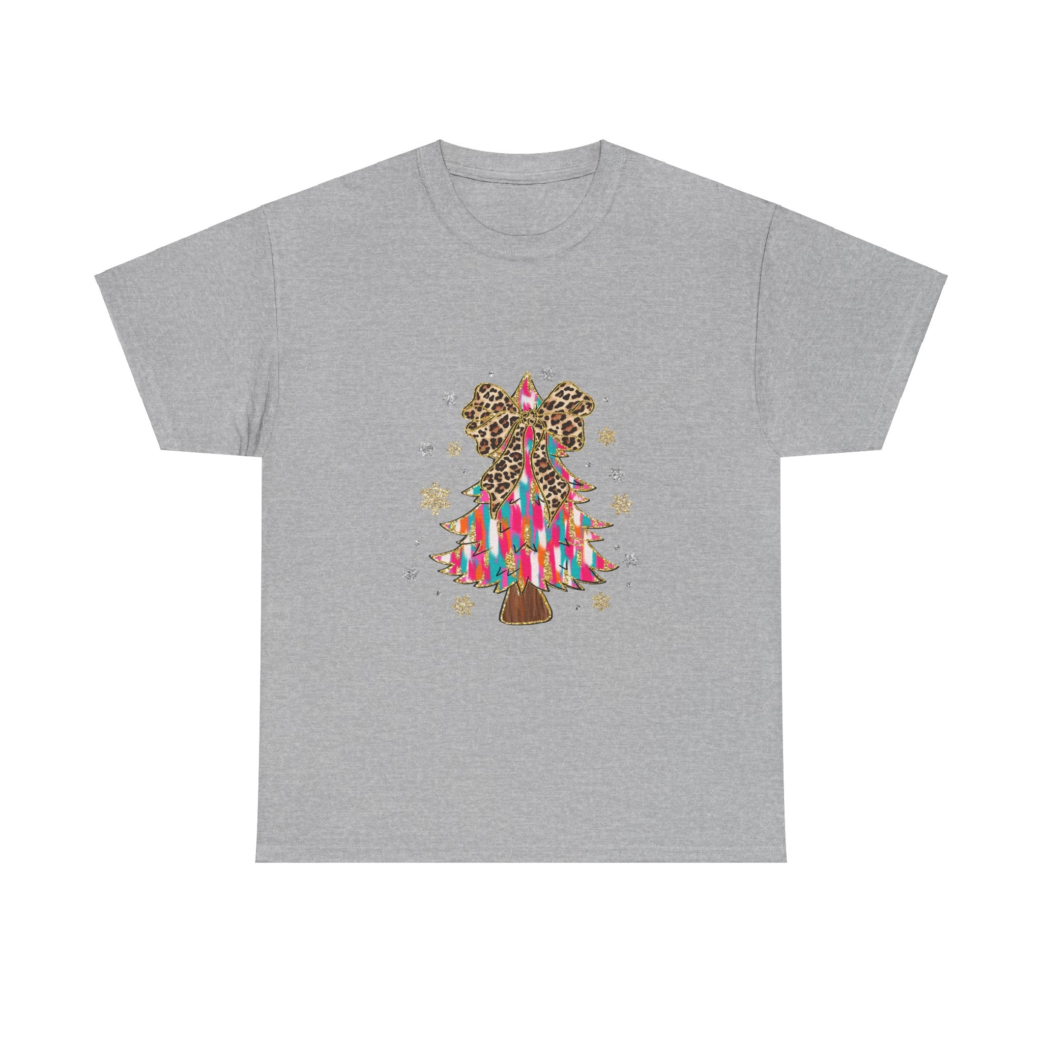 Tie-Dye Leopard Xmas Tree T-Shirt