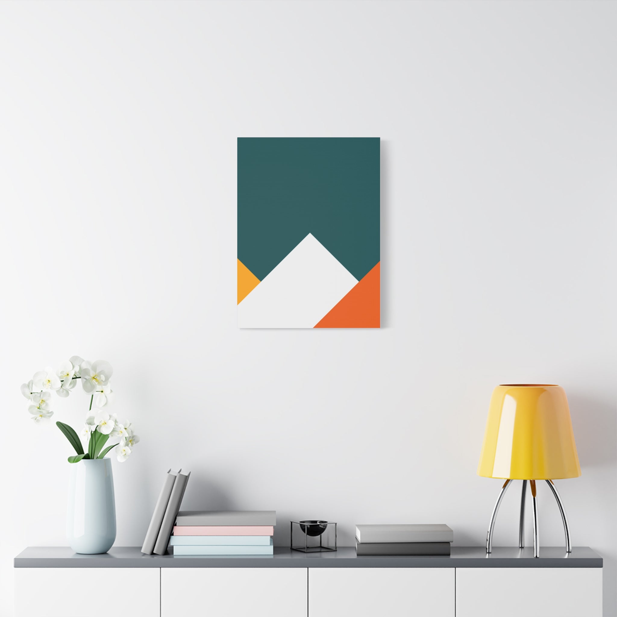 Abstract Geometric Mountain Canvas Art