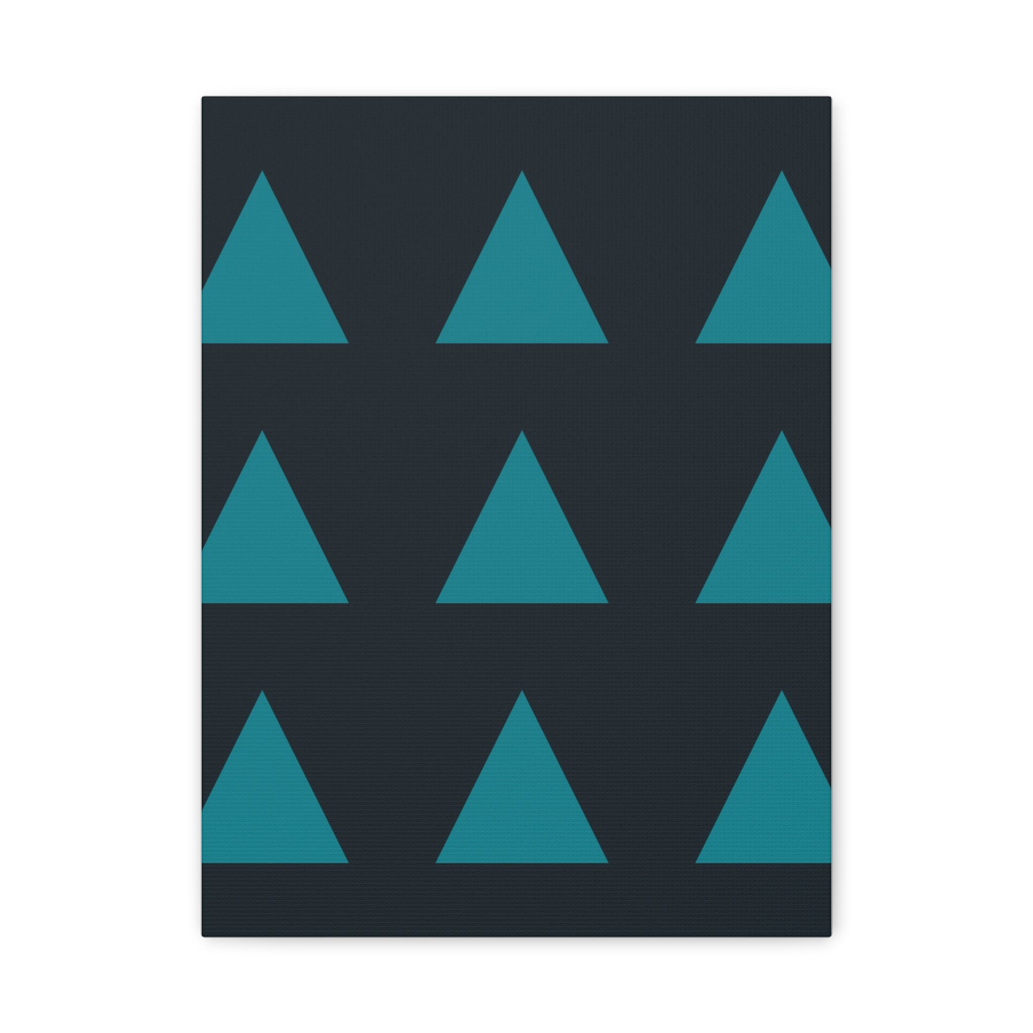 Teal Geometric Triangle Canvas Art