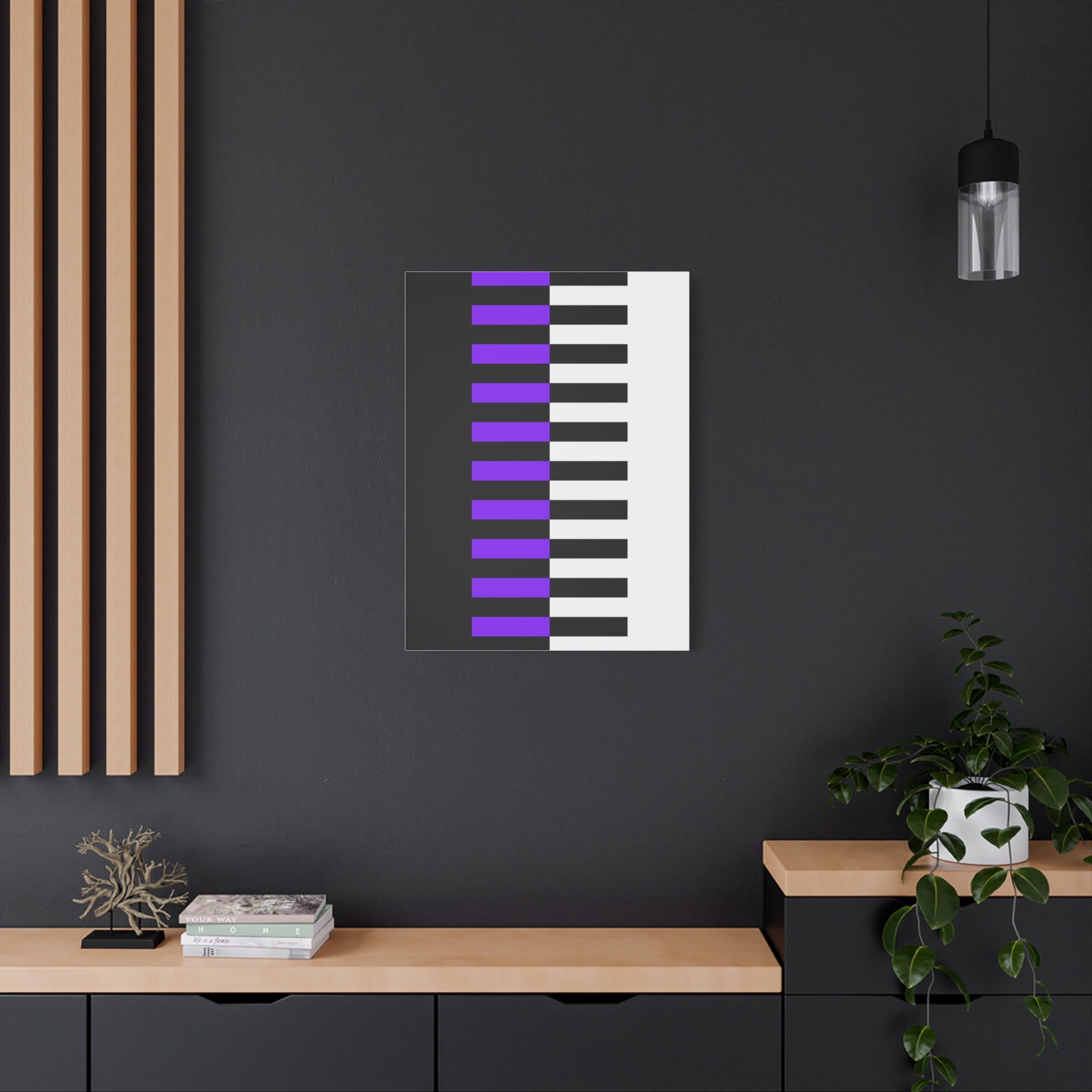 Abstract Purple Piano Keys Canvas Art