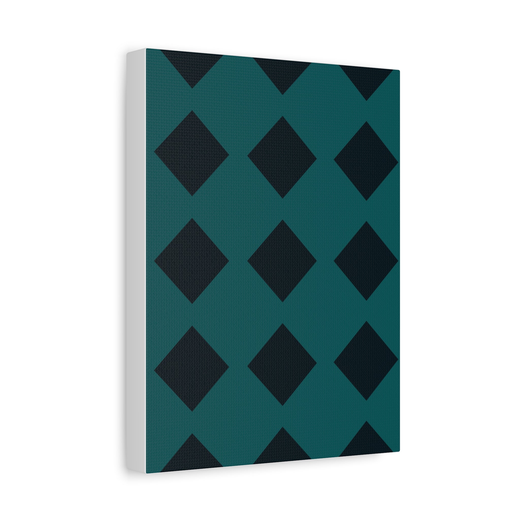 Teal Geometric Diamond Canvas Art