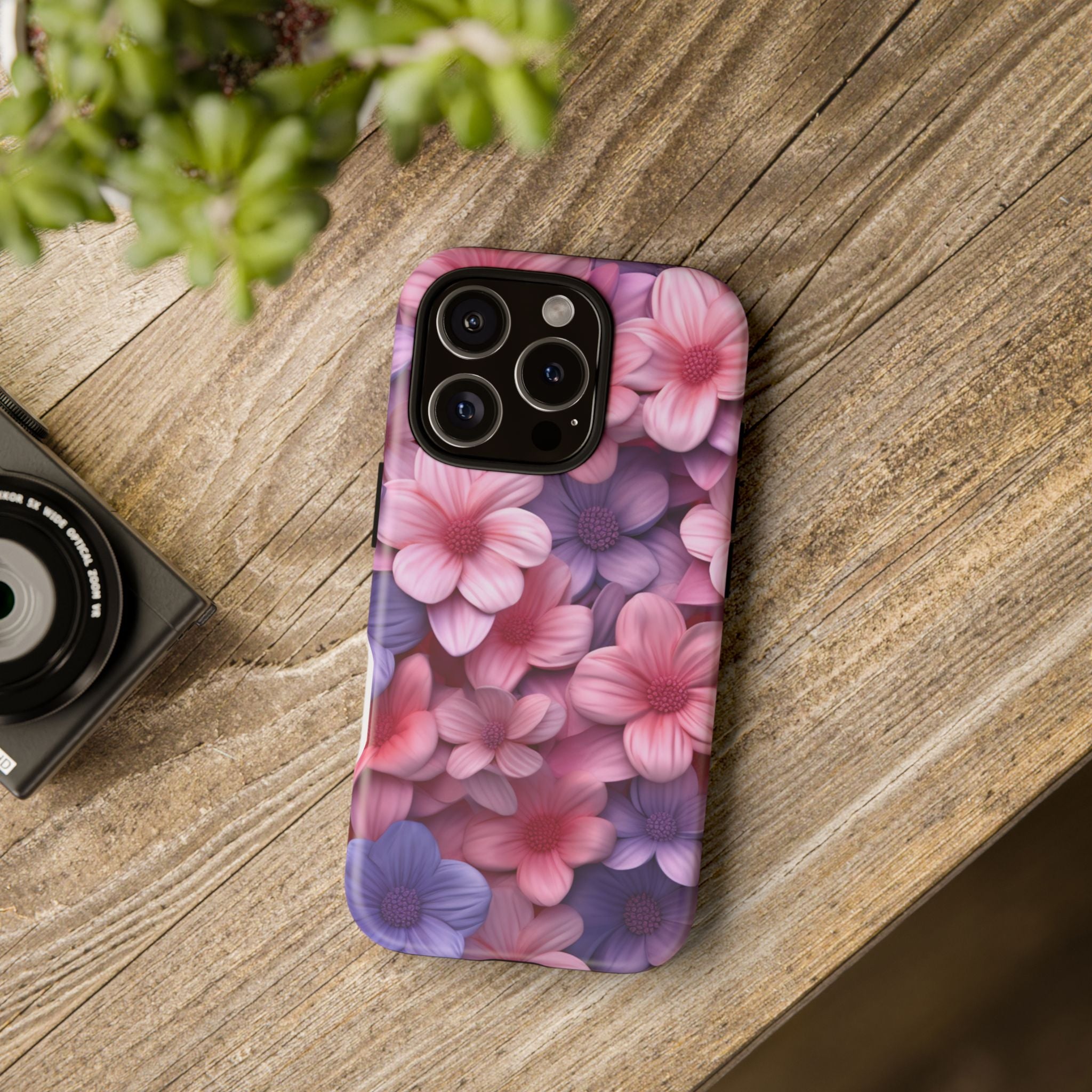 Floral Bloom Hexagon Stone iPhone Case