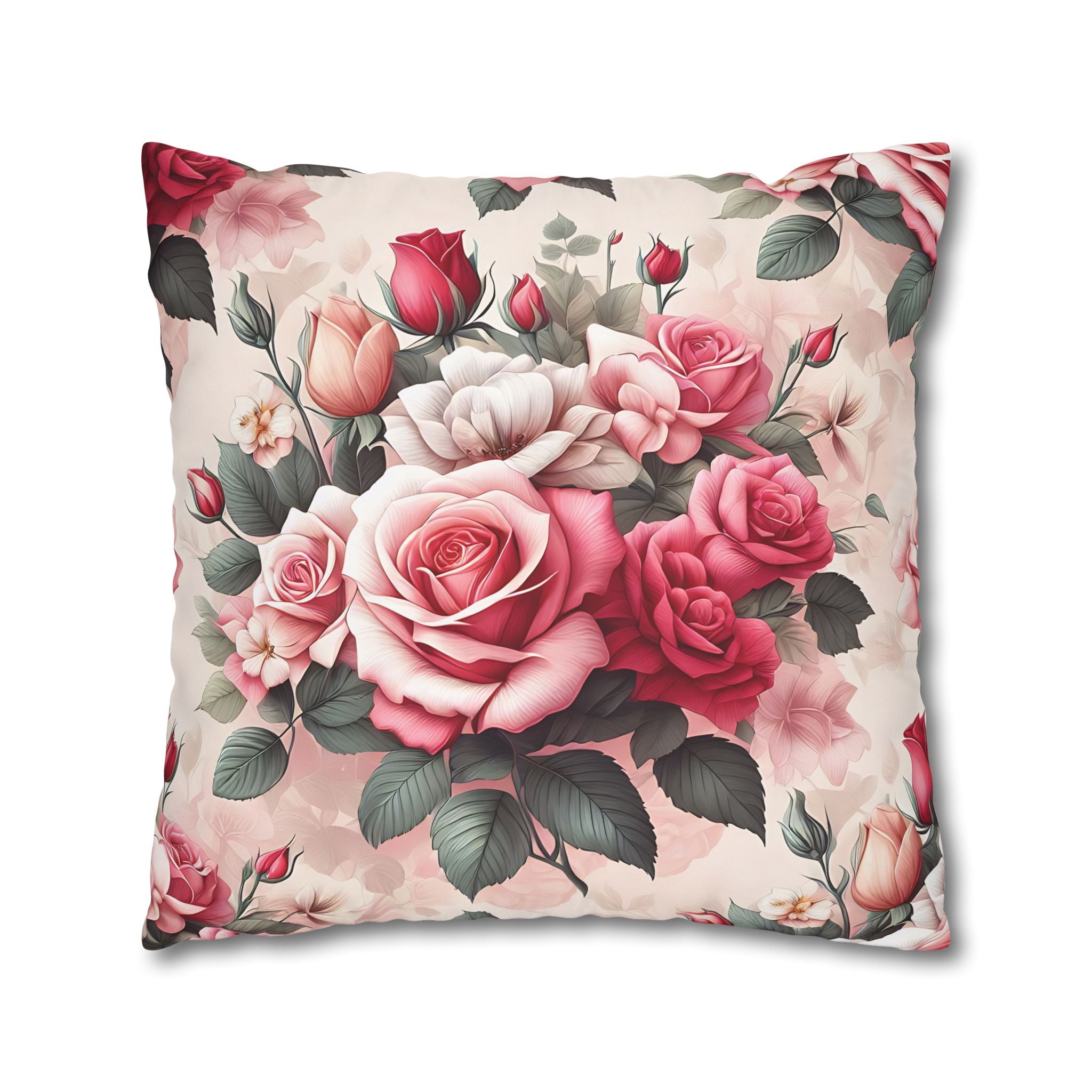 Pink Rose Pillowcase - Romantic Floral Design