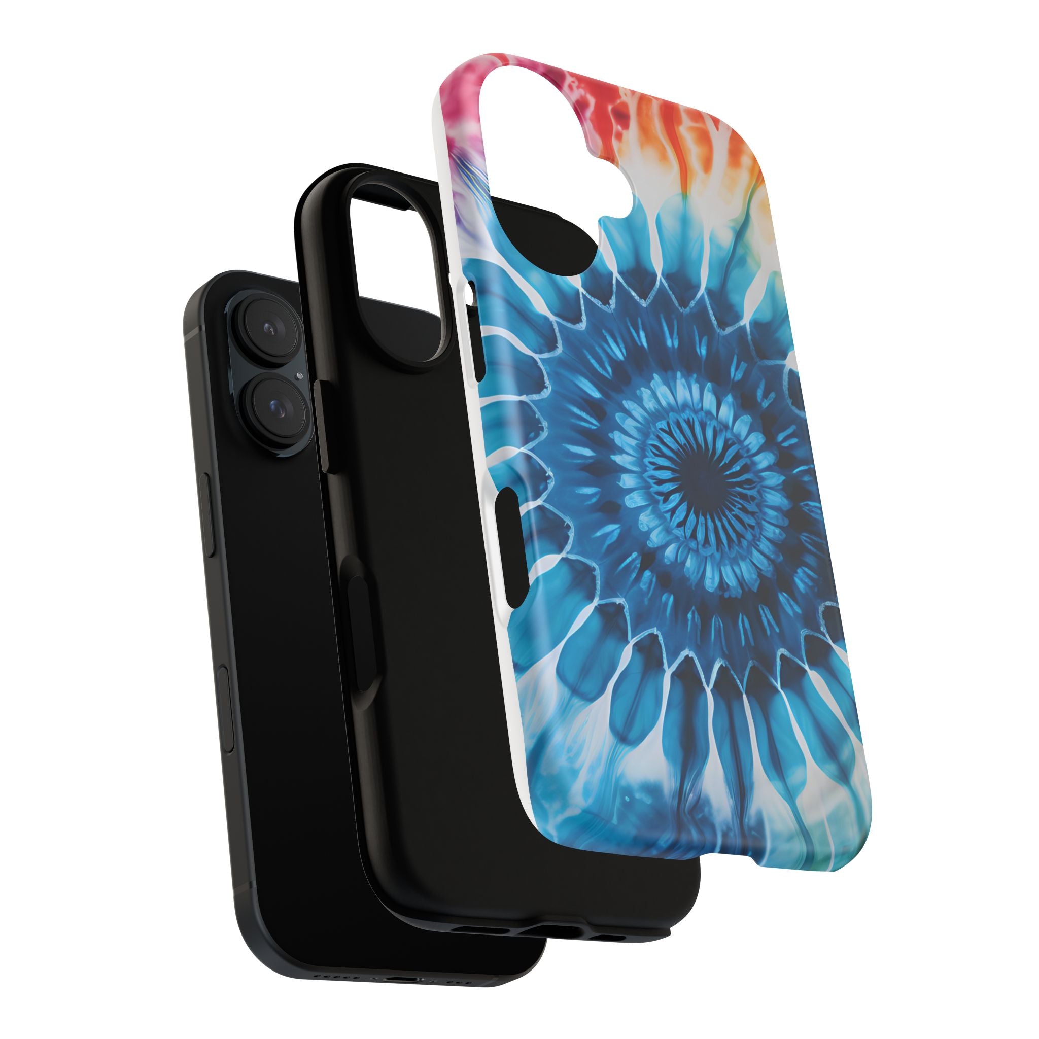 Cosmic Mandala Tie-Dye iPhone Case - Rugged Hexagon Stone