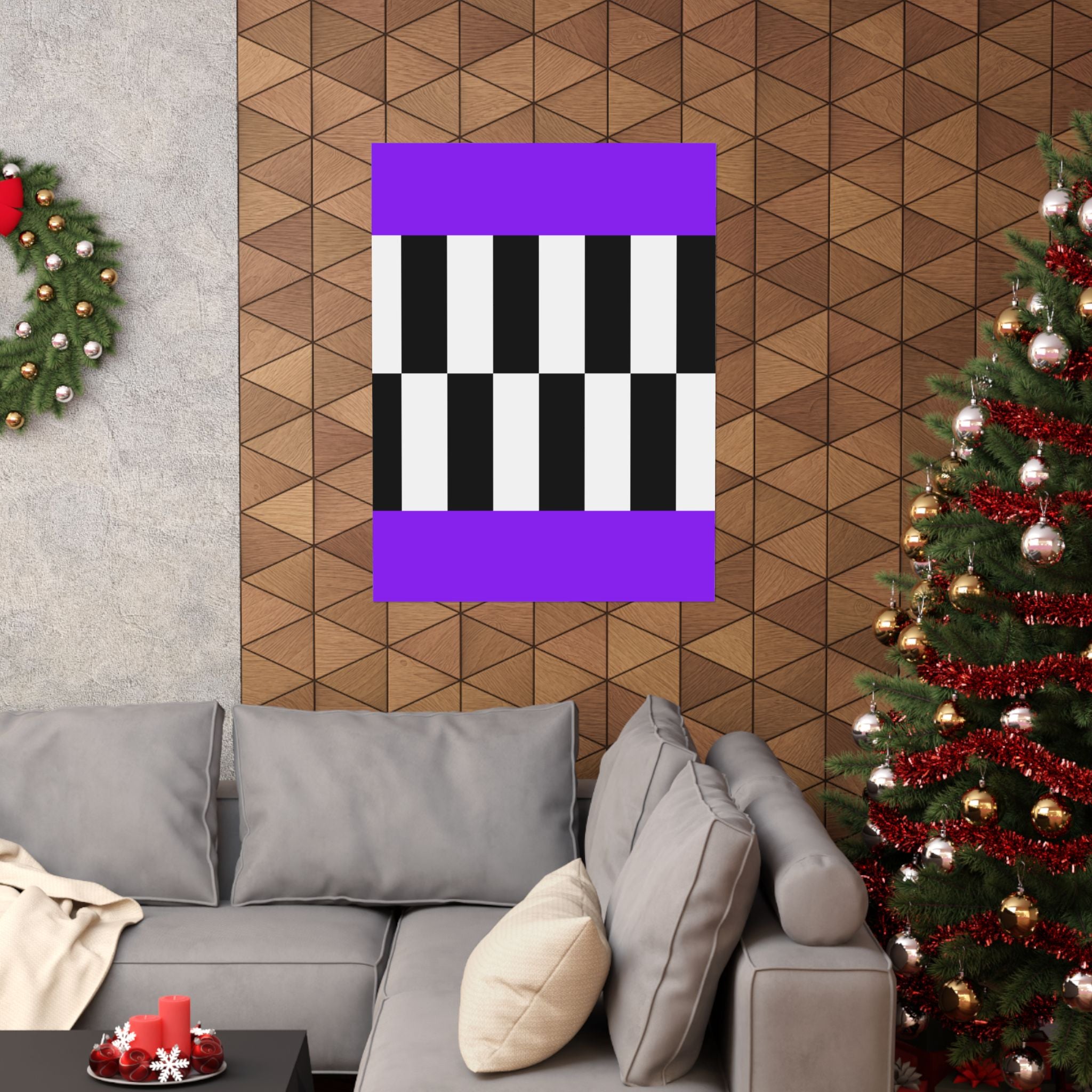 Minimalist Checkerboard Purple Poster