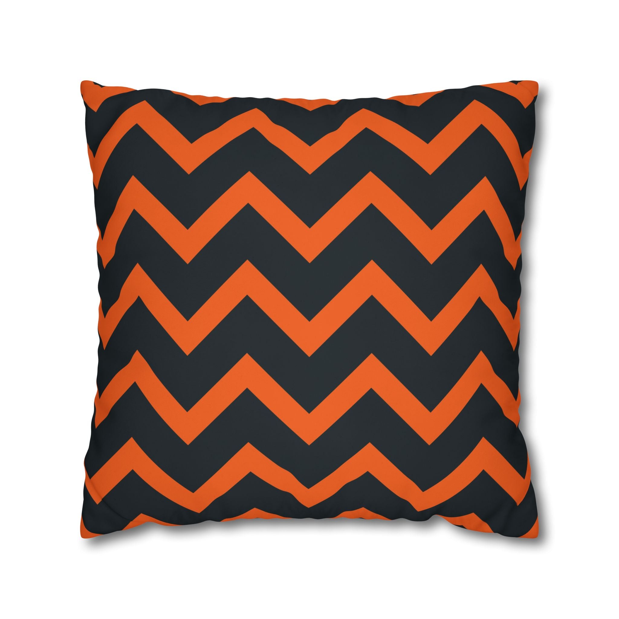 Chevron Stripe Pillowcase - Orange & Teal