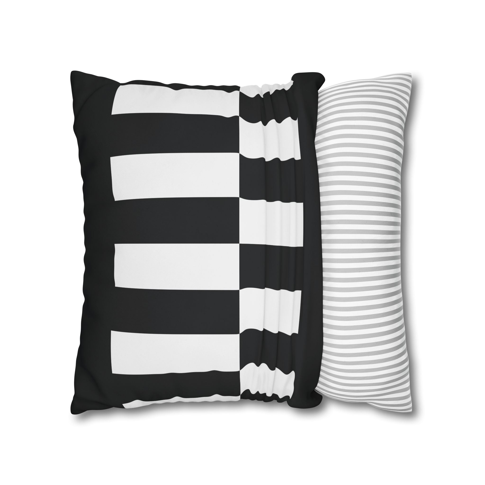 Abstract Checkered Pillowcase - Black & White