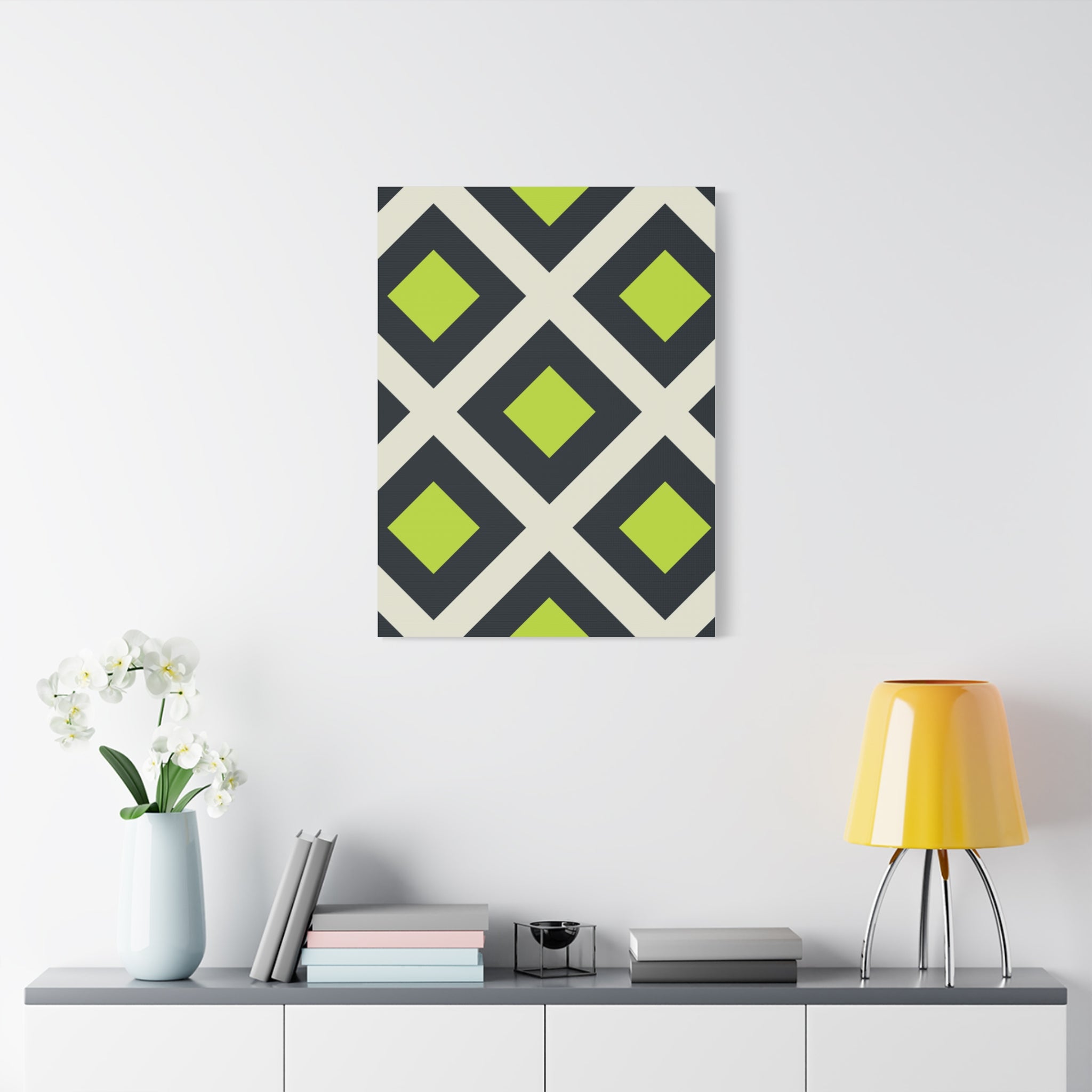 Geometric Teal & Green Canvas Art