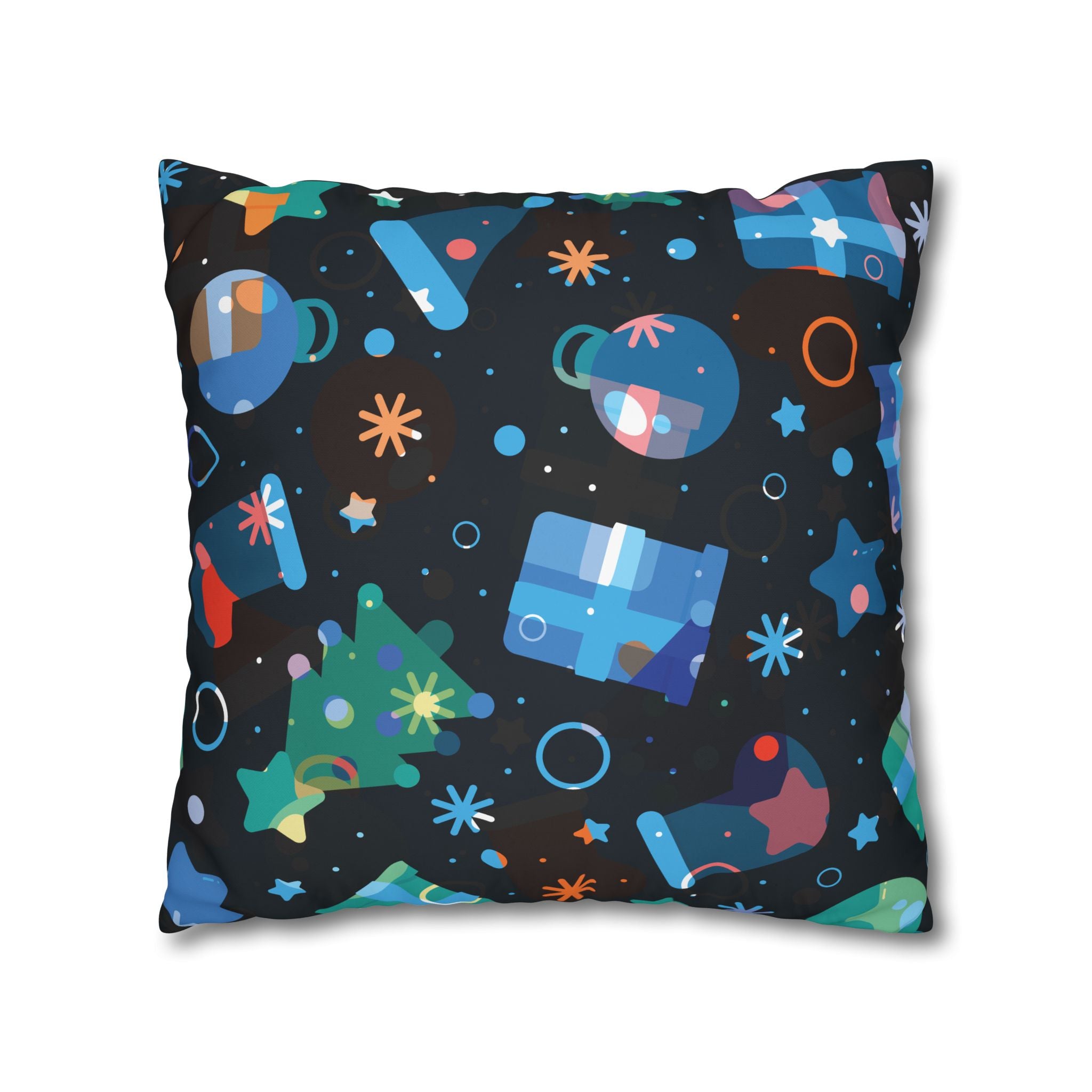 Navy Blue Christmas Pillowcase - Festive Minimalist Design