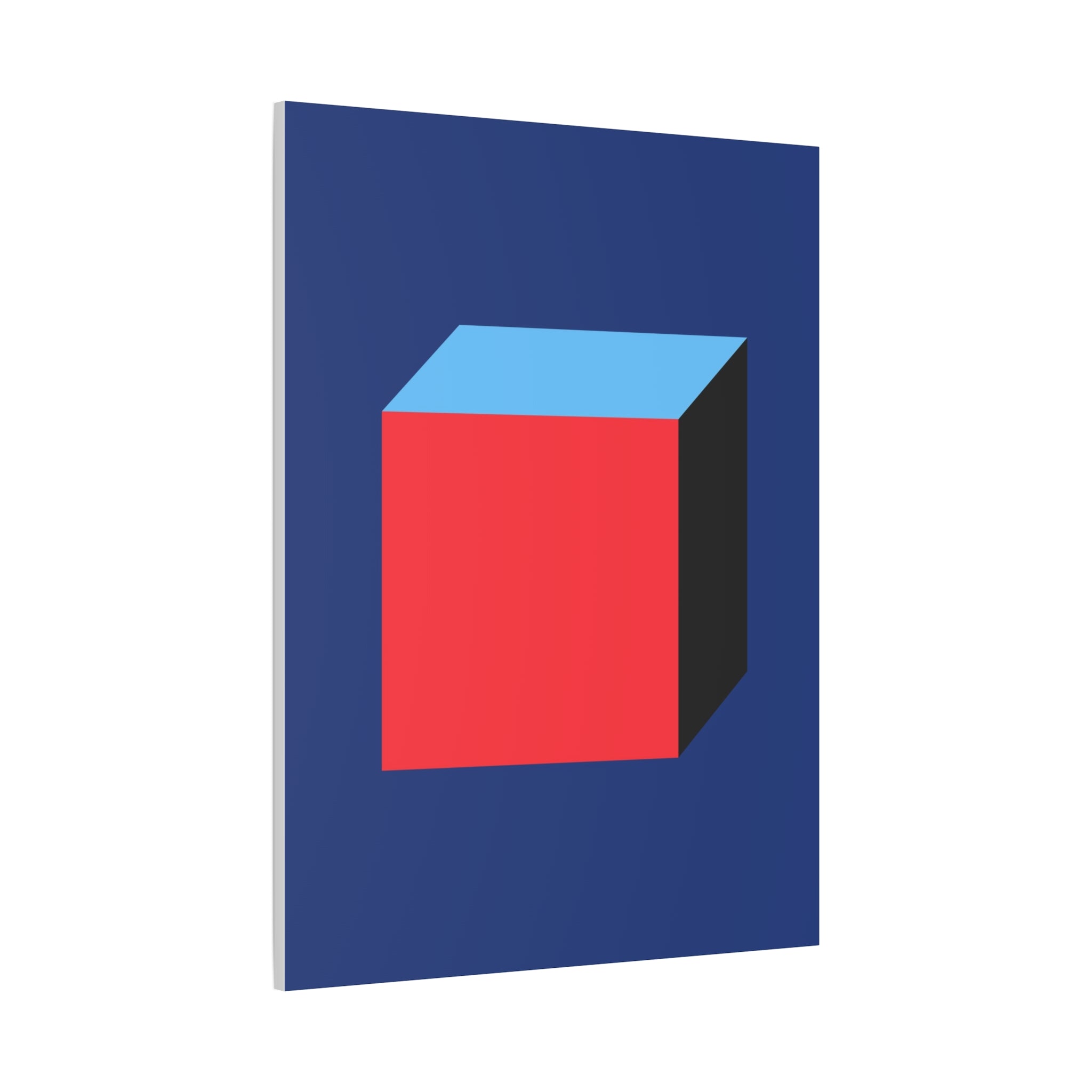 Abstract Red & Blue Cube Canvas Art