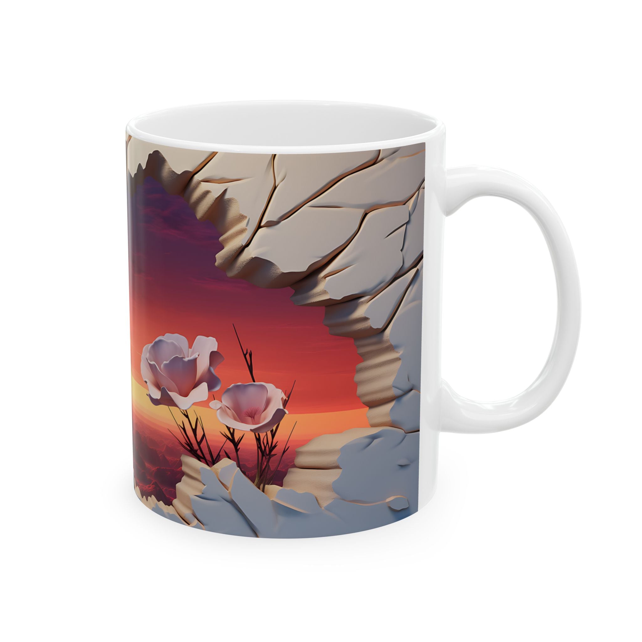 Sunset Dreams Mug: Surreal Landscape Art