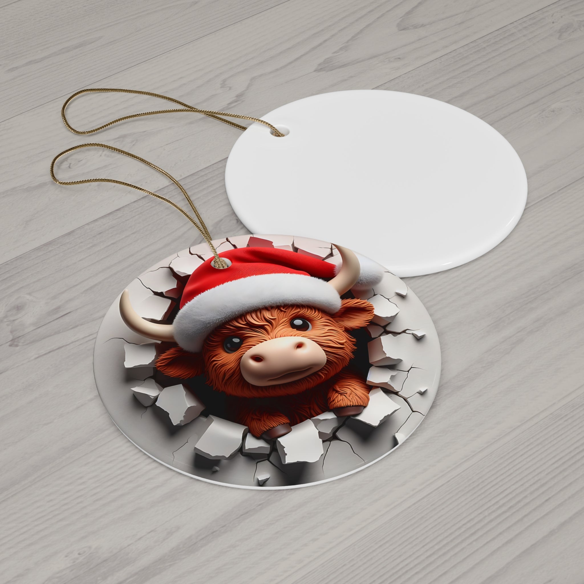 Highland Cow Christmas Ornament