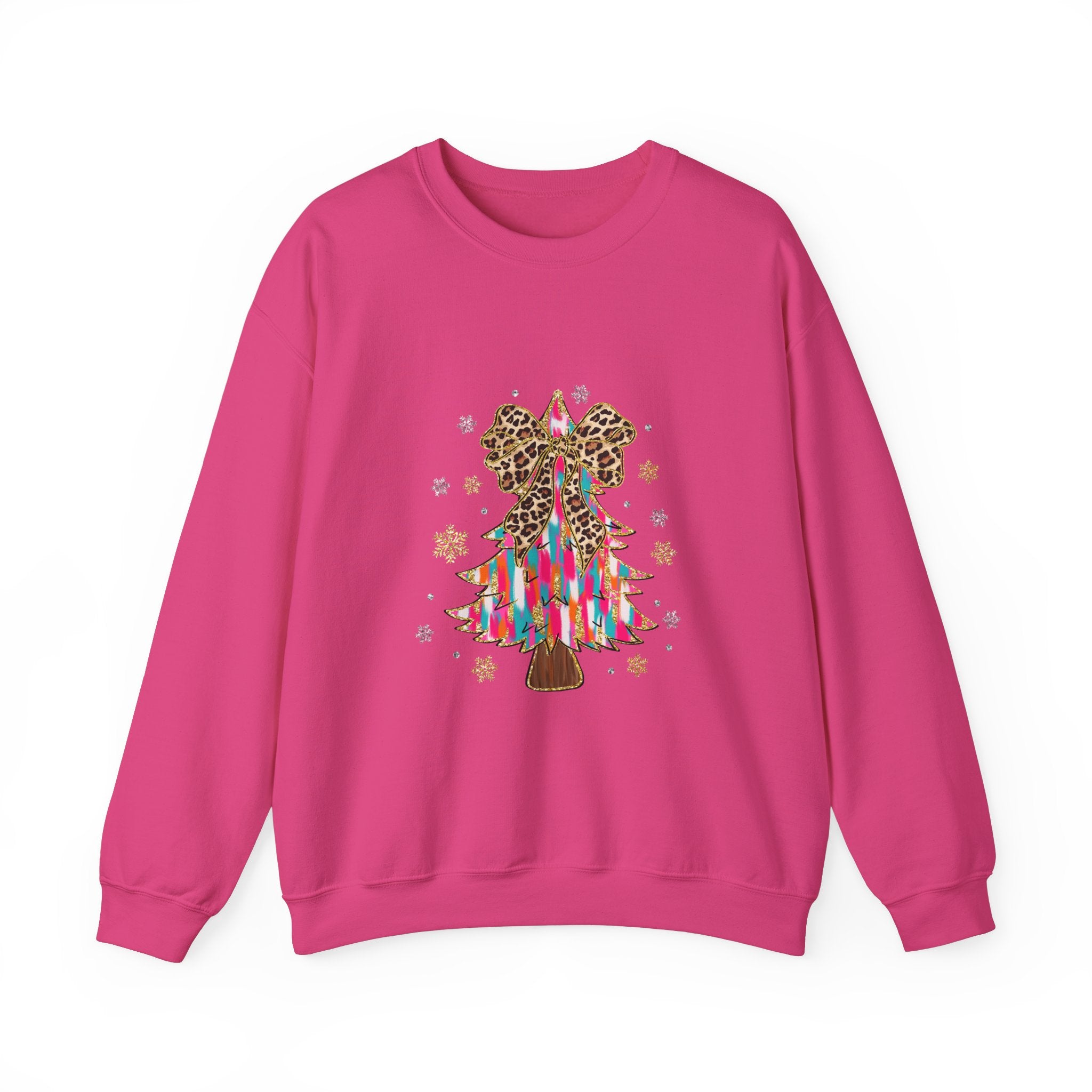 Tie-Dye Leopard Christmas Tree Sweatshirt