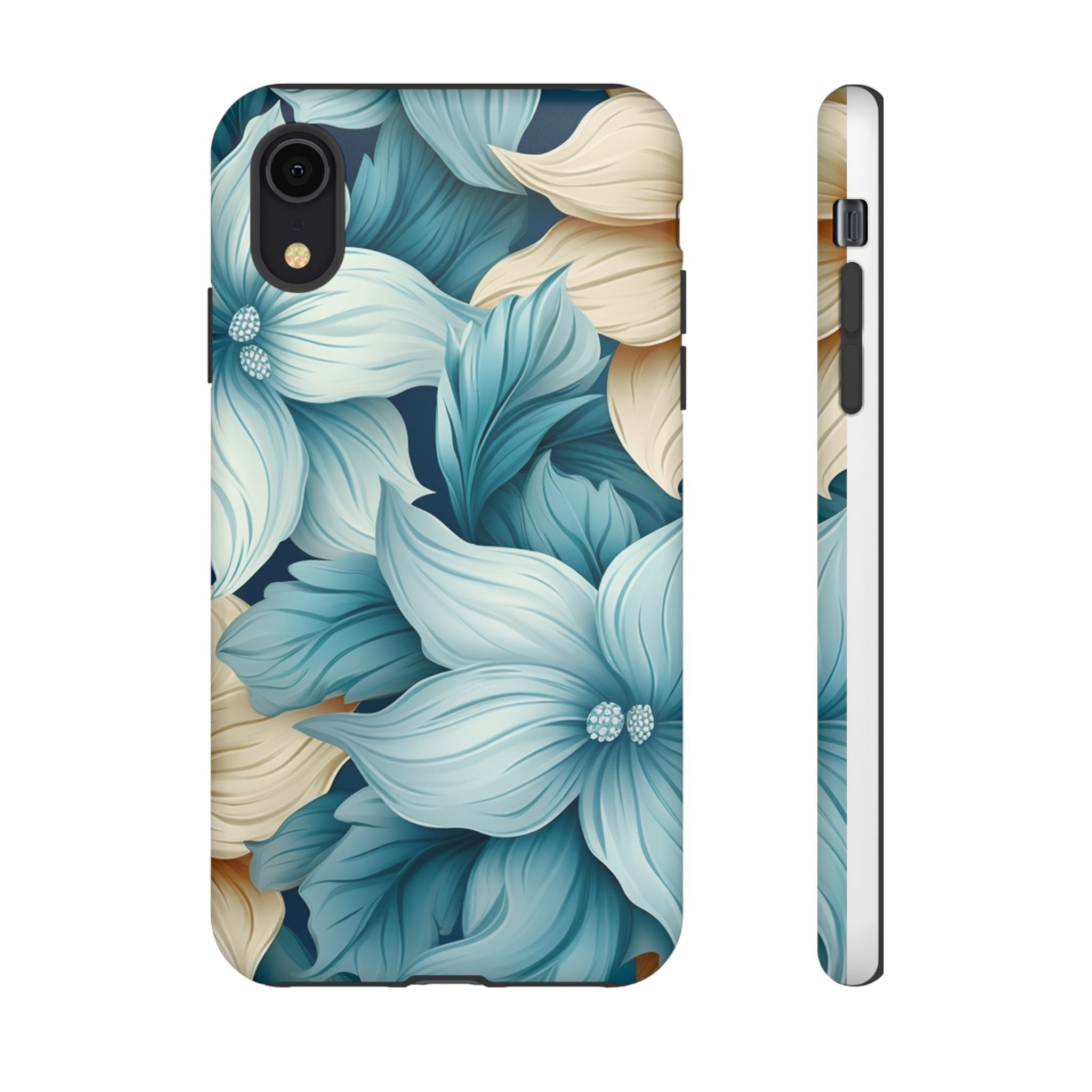 Teal Floral Hexagon iPhone Case - Rugged