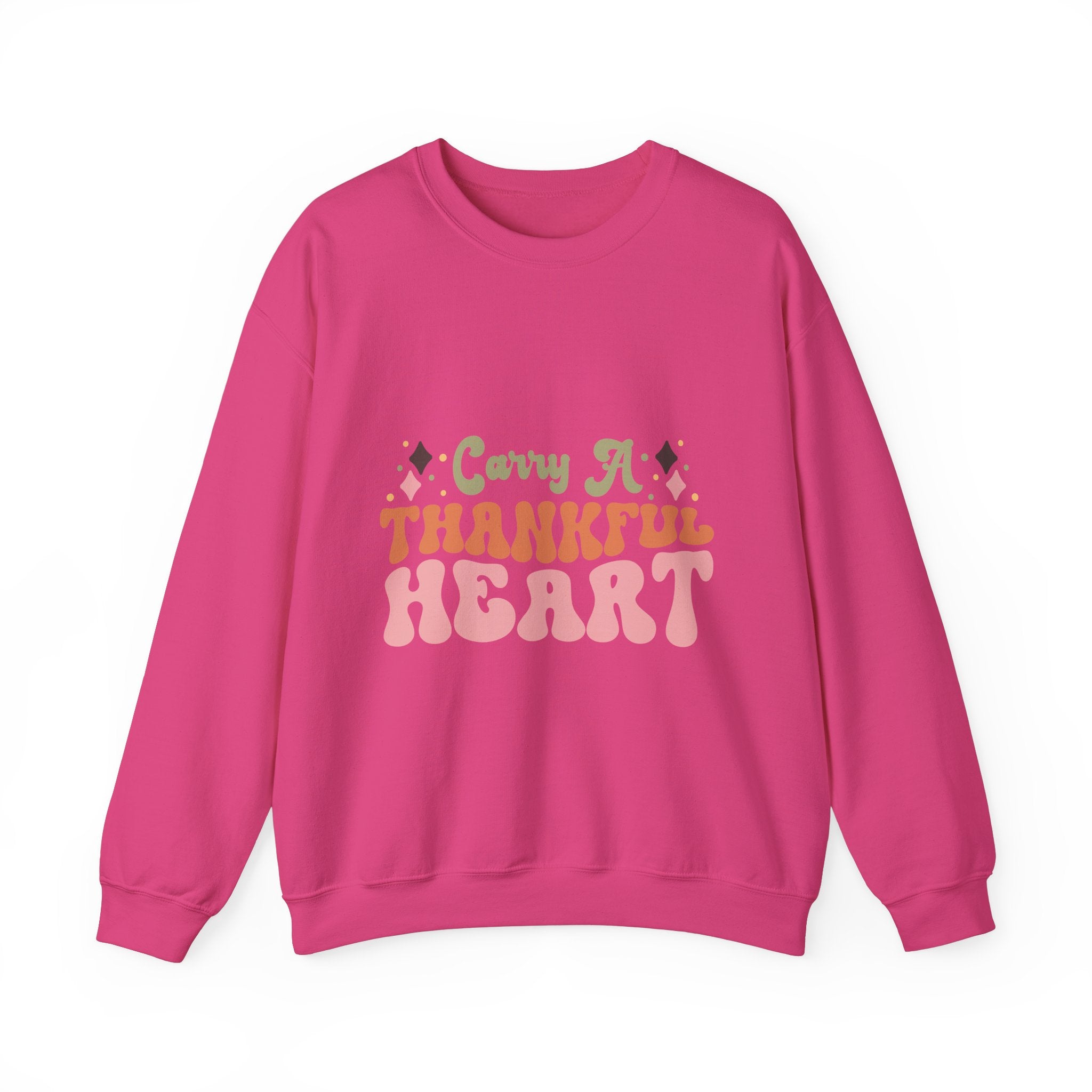 Carry A Thankful Heart Retro Thanksgiving Sweatshirt