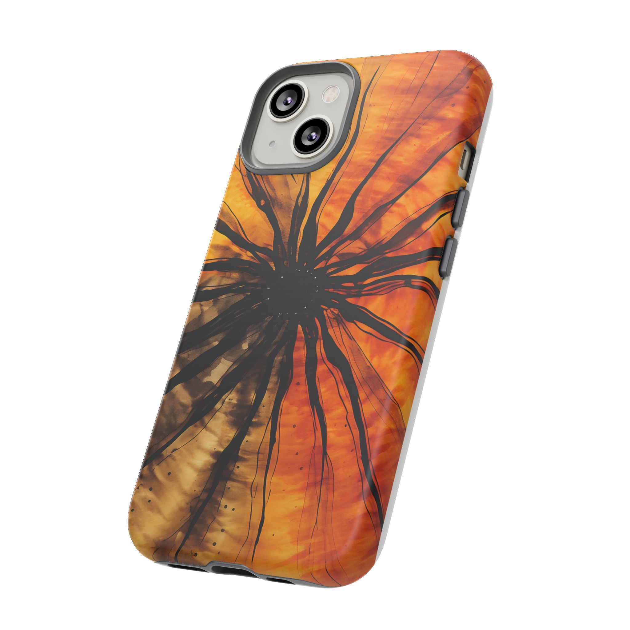 Fiery Sunburst Hexagon iPhone Case