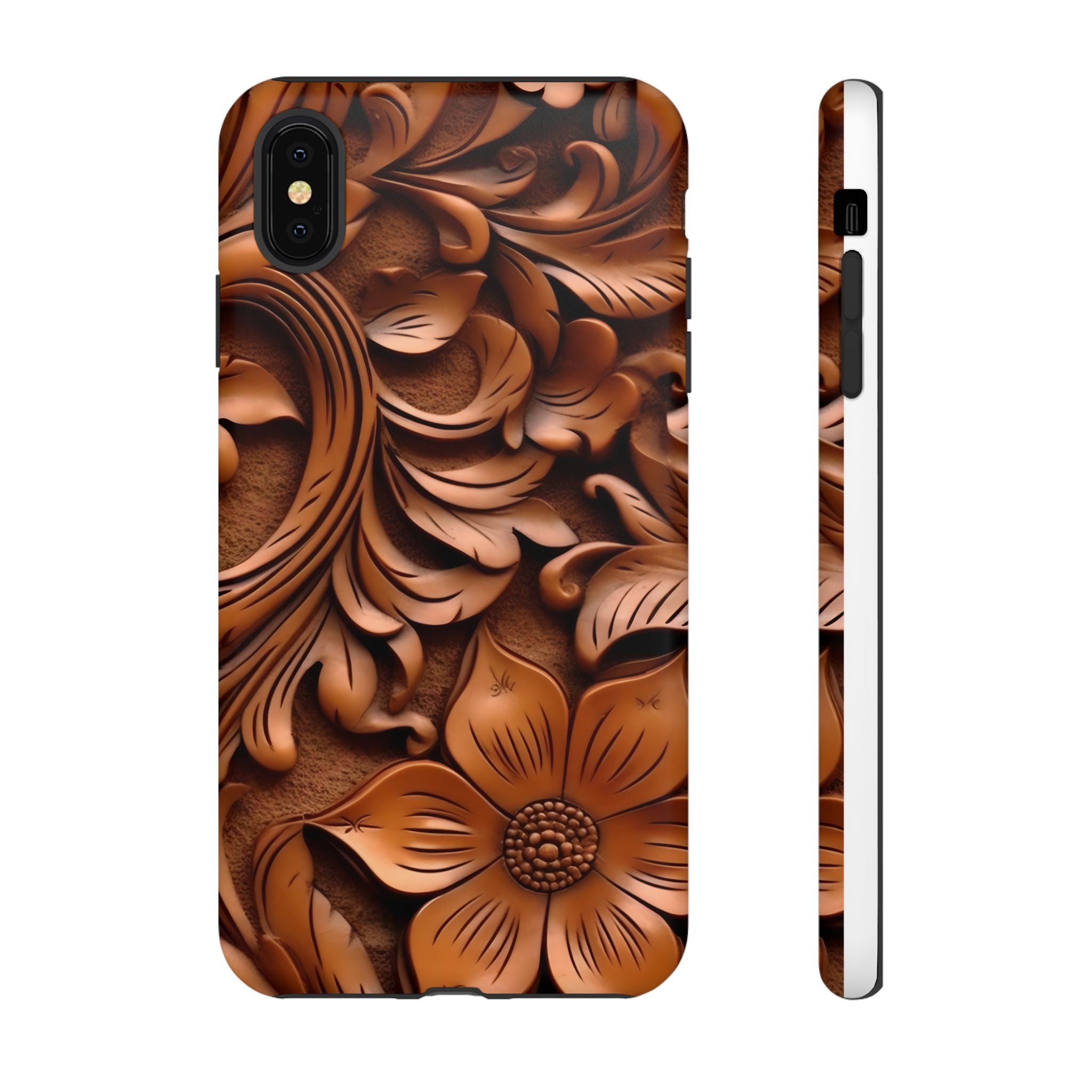 Baroque Floral Hexagon Stone iPhone Case