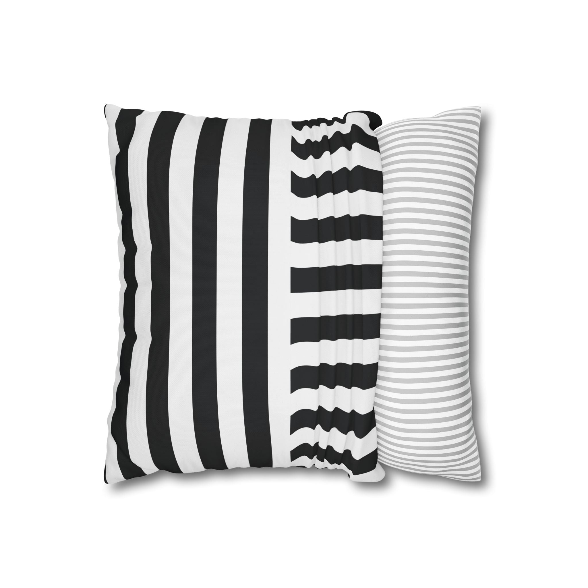 Geometric Black & White Stripe Pillowcase