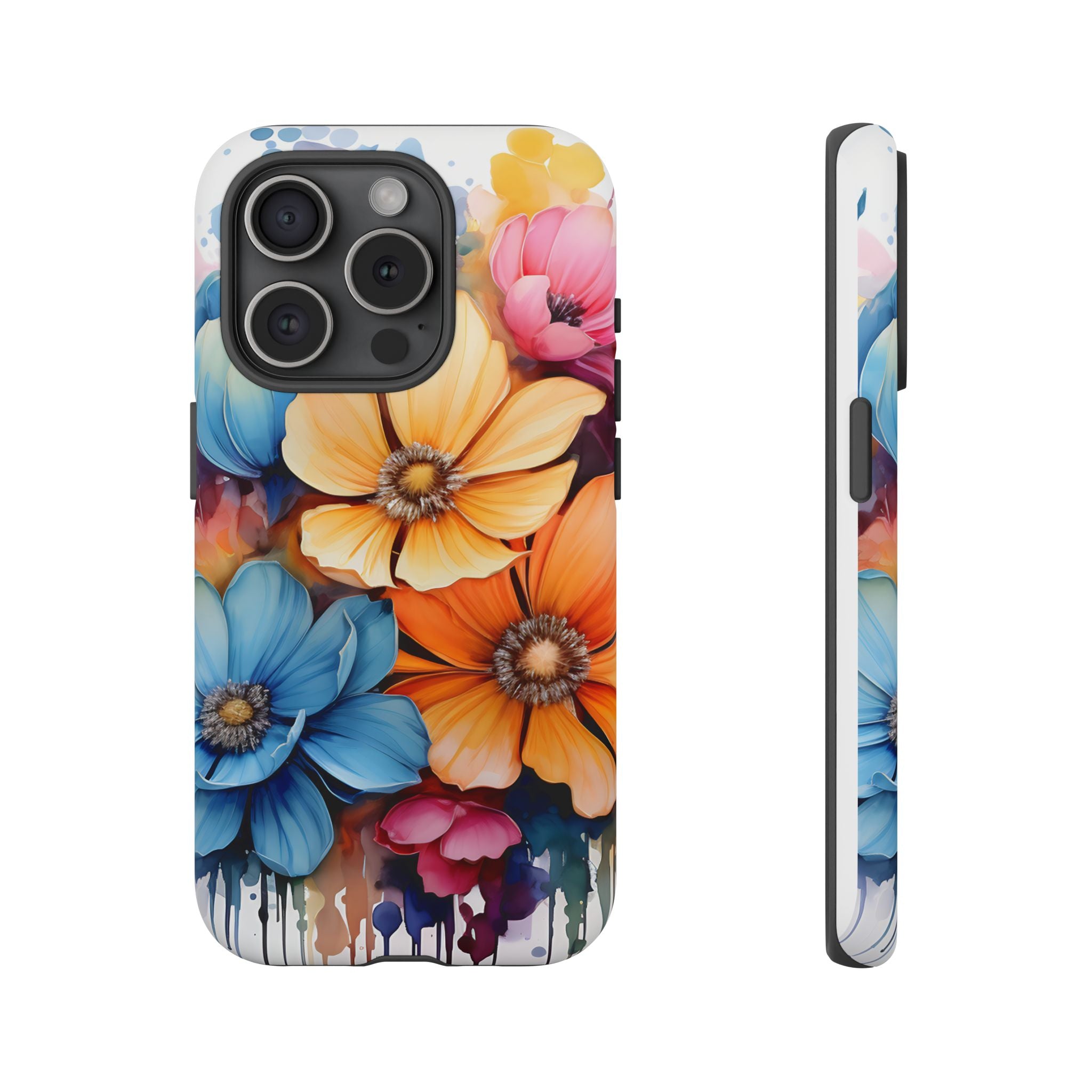 Vibrant Floral Watercolor iPhone Case - Hexagon Stone