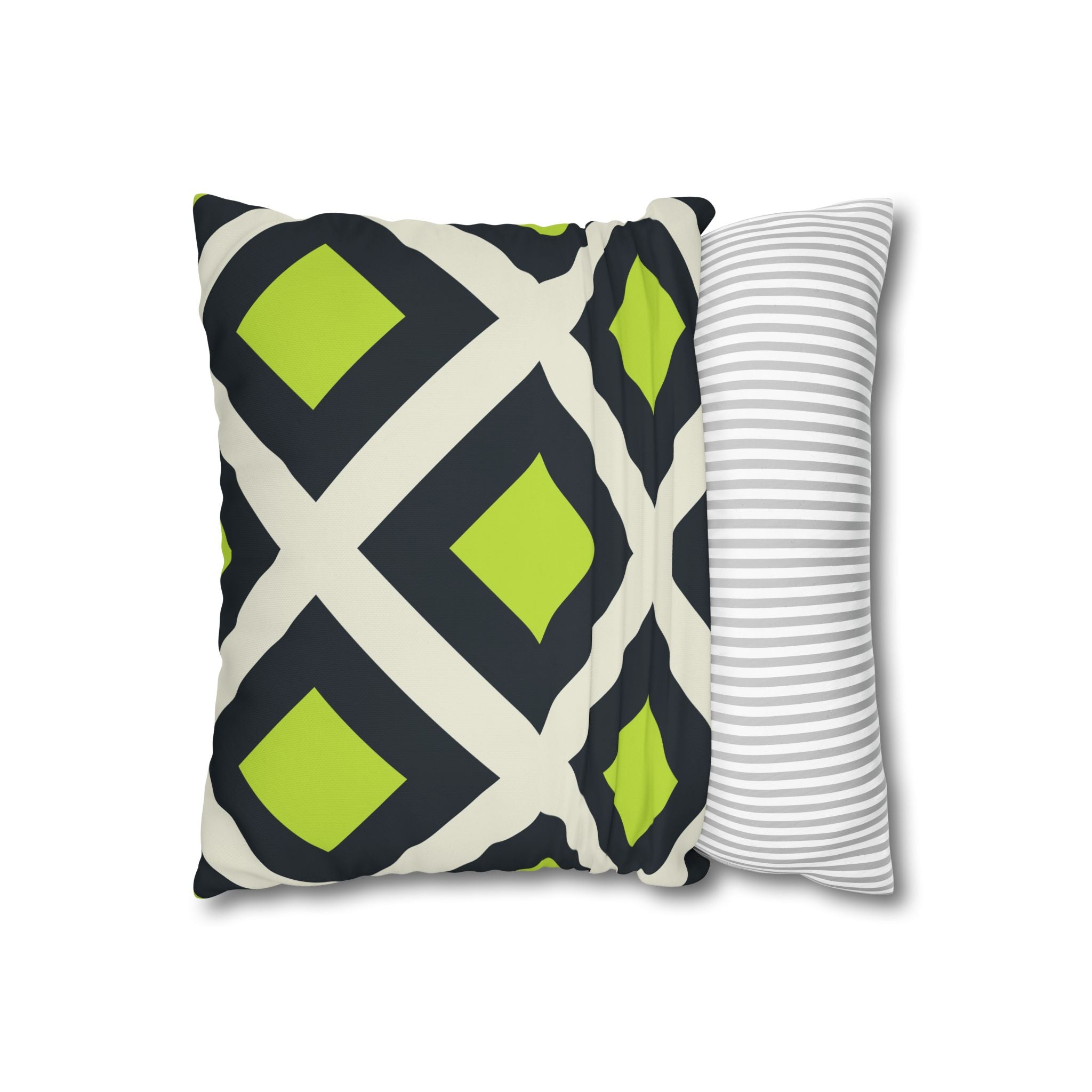 Geometric Teal & Lime Green Pillowcase