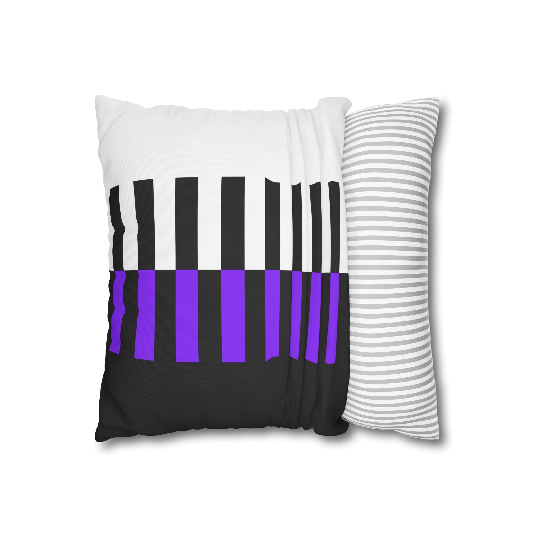 Abstract Piano Pillowcase - Purple & Black