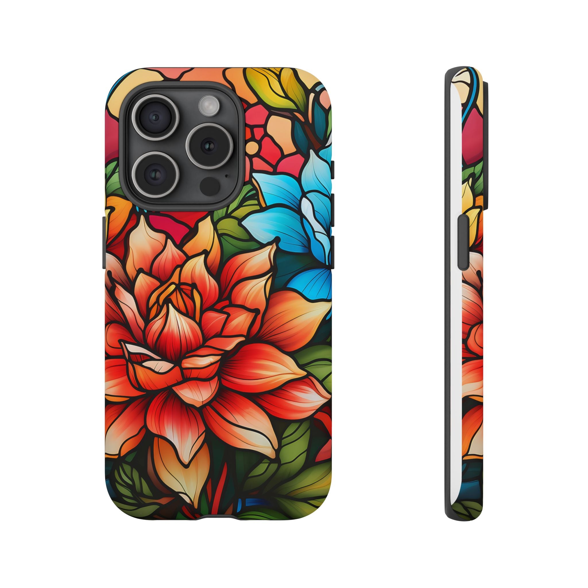 Stained Glass Floral iPhone Case - Hexagon Stone