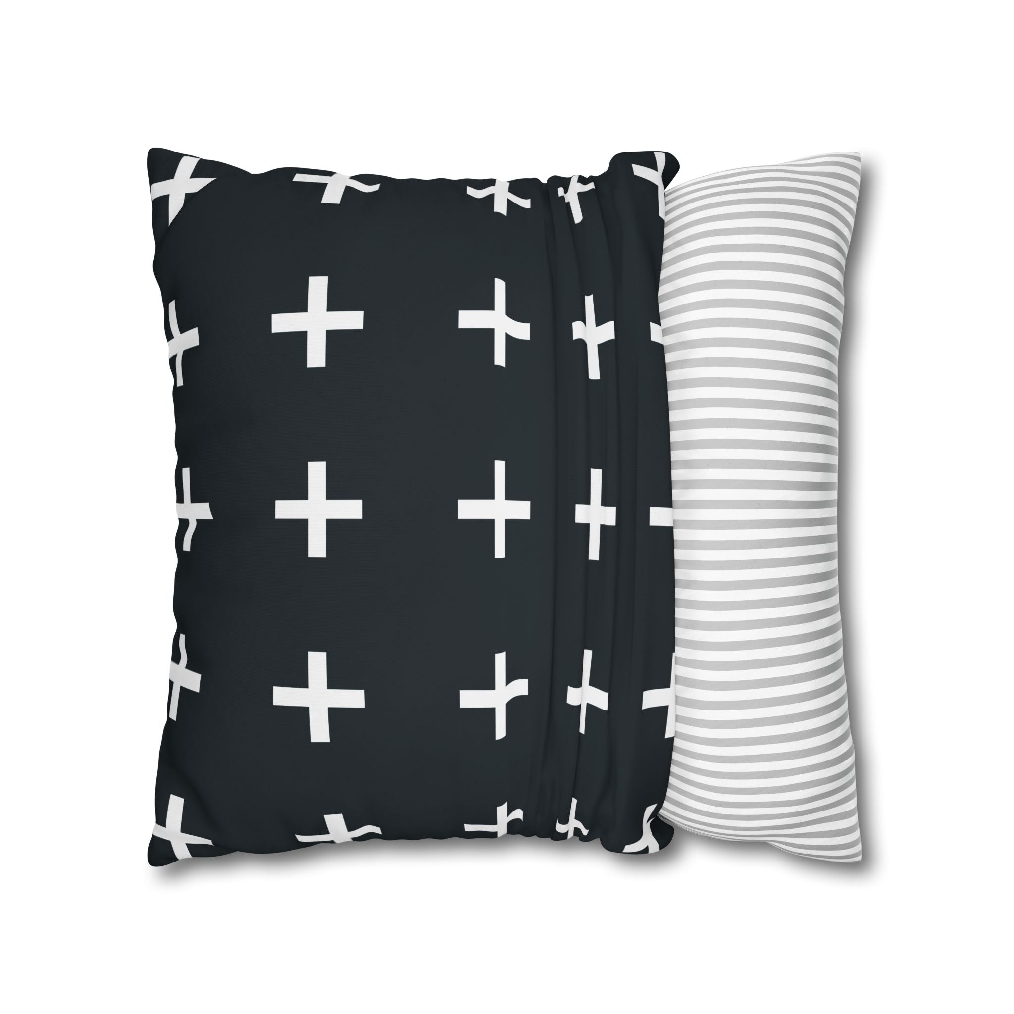 Teal Plus Sign Pillowcase - Geometric Design