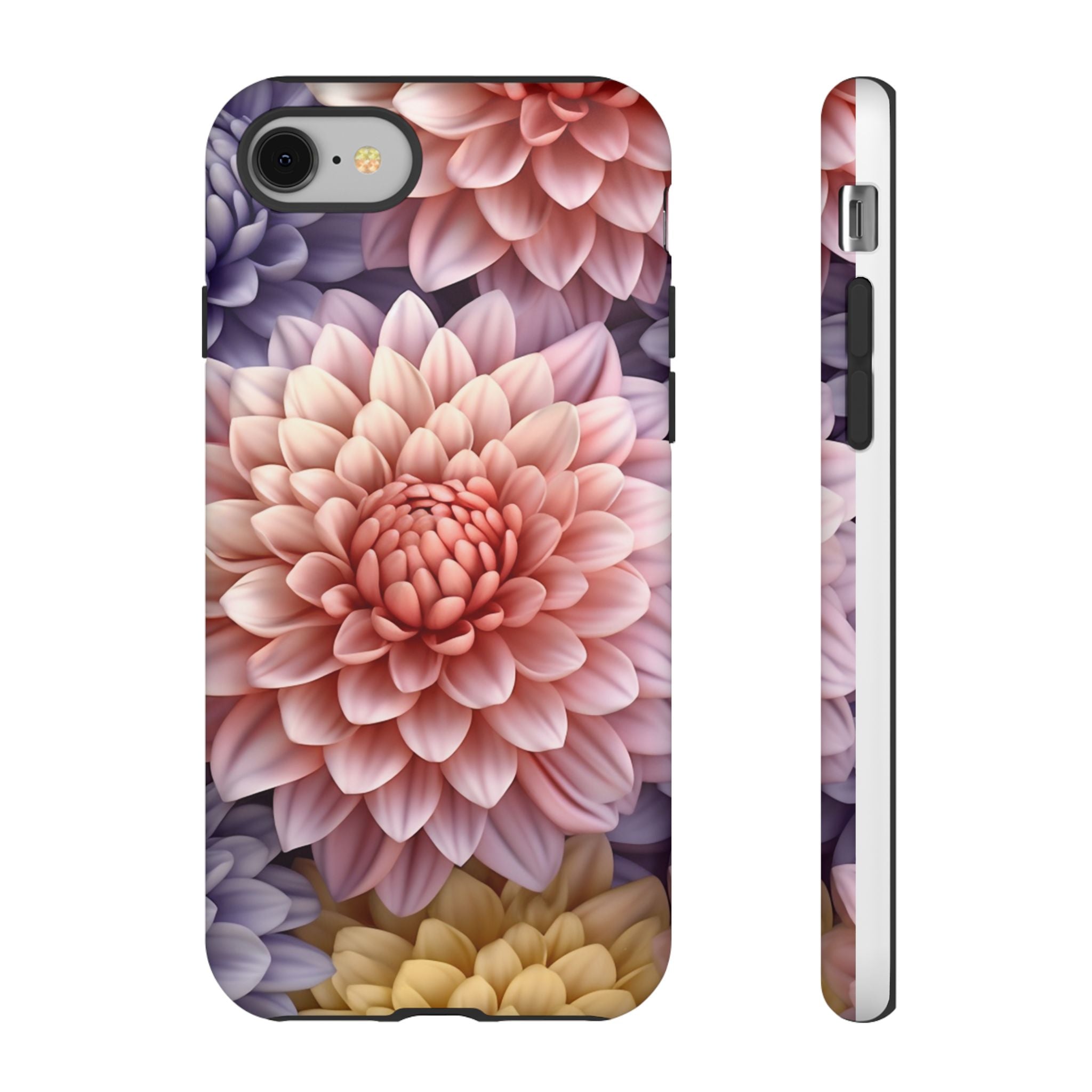 Dahlia Bloom Hexagon Stone iPhone Case