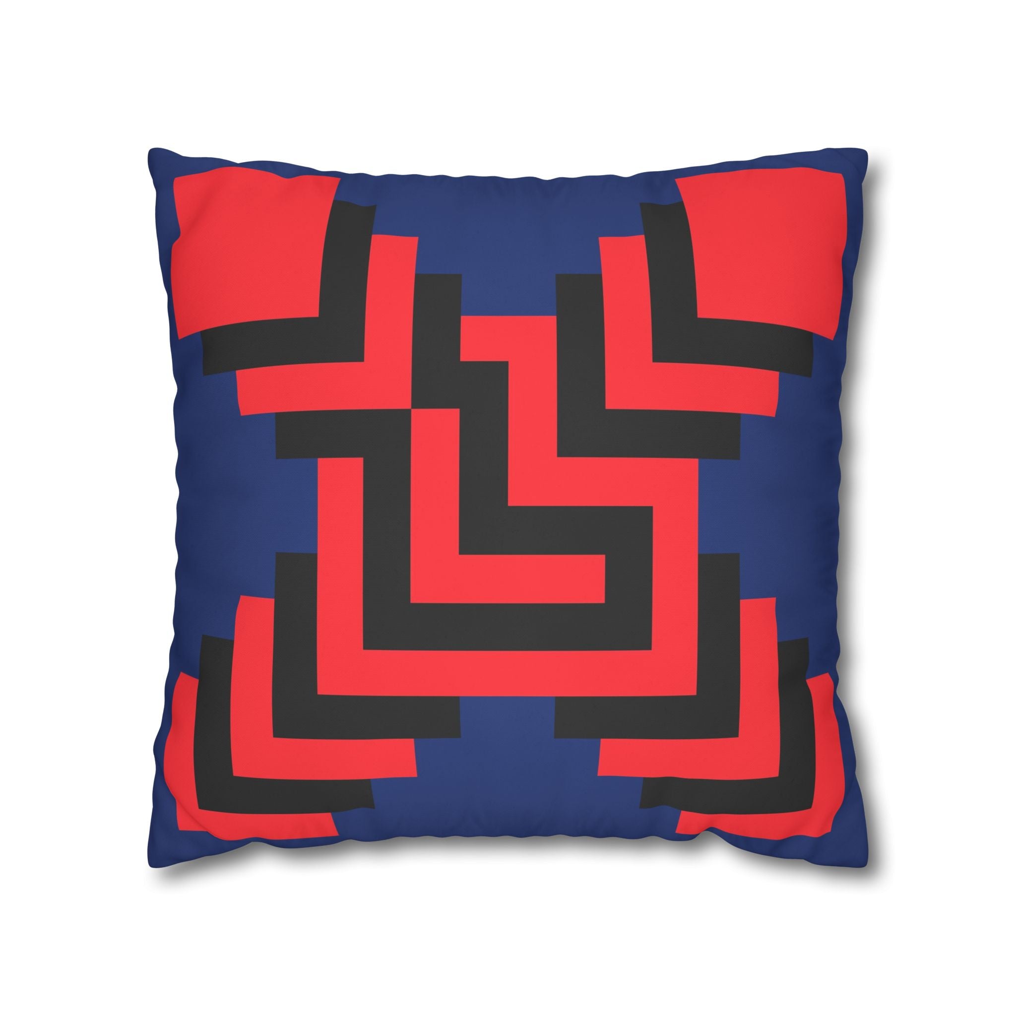 Geometric X Pillowcase - Coral & Black