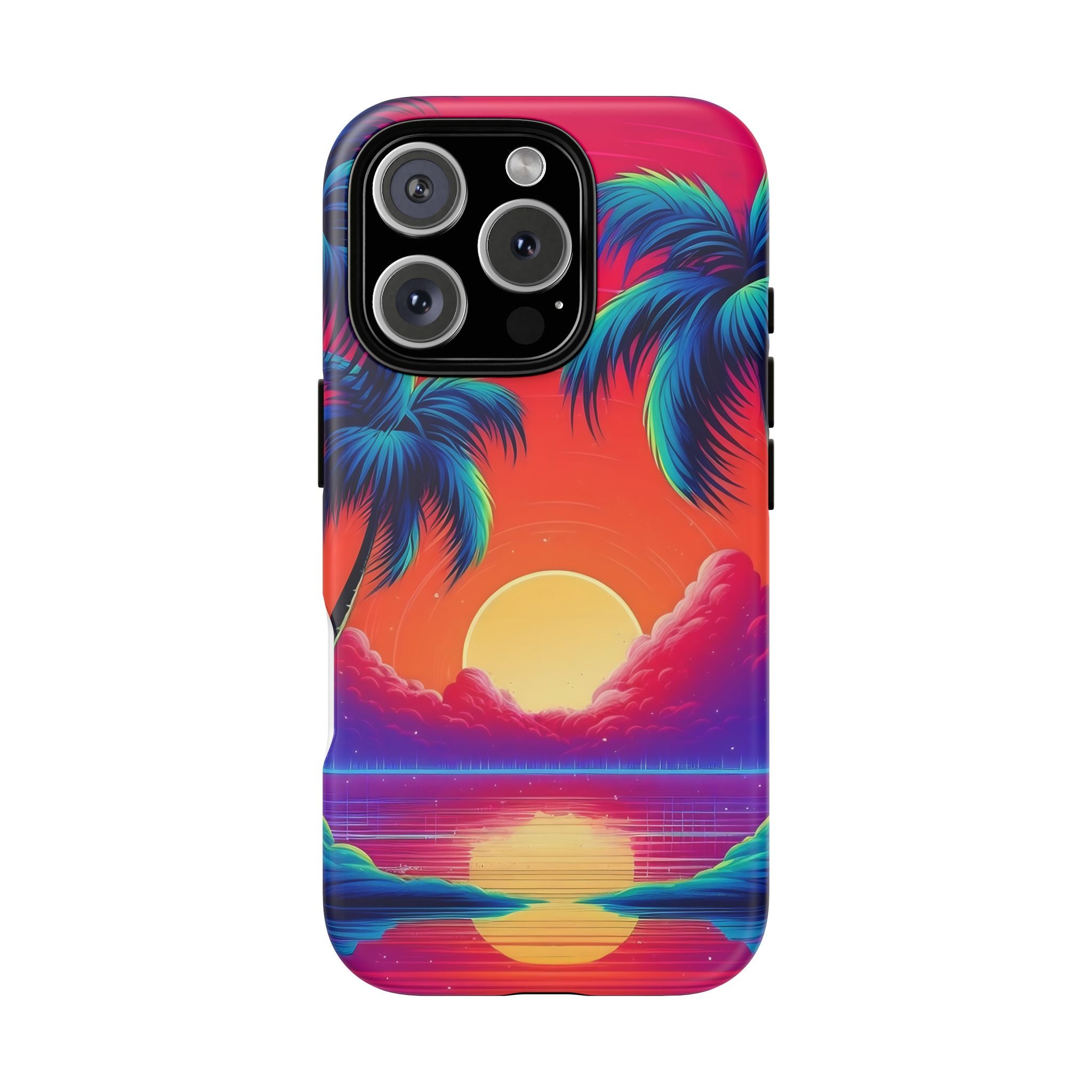 Sunset Palm Hexagon iPhone Case - Rugged