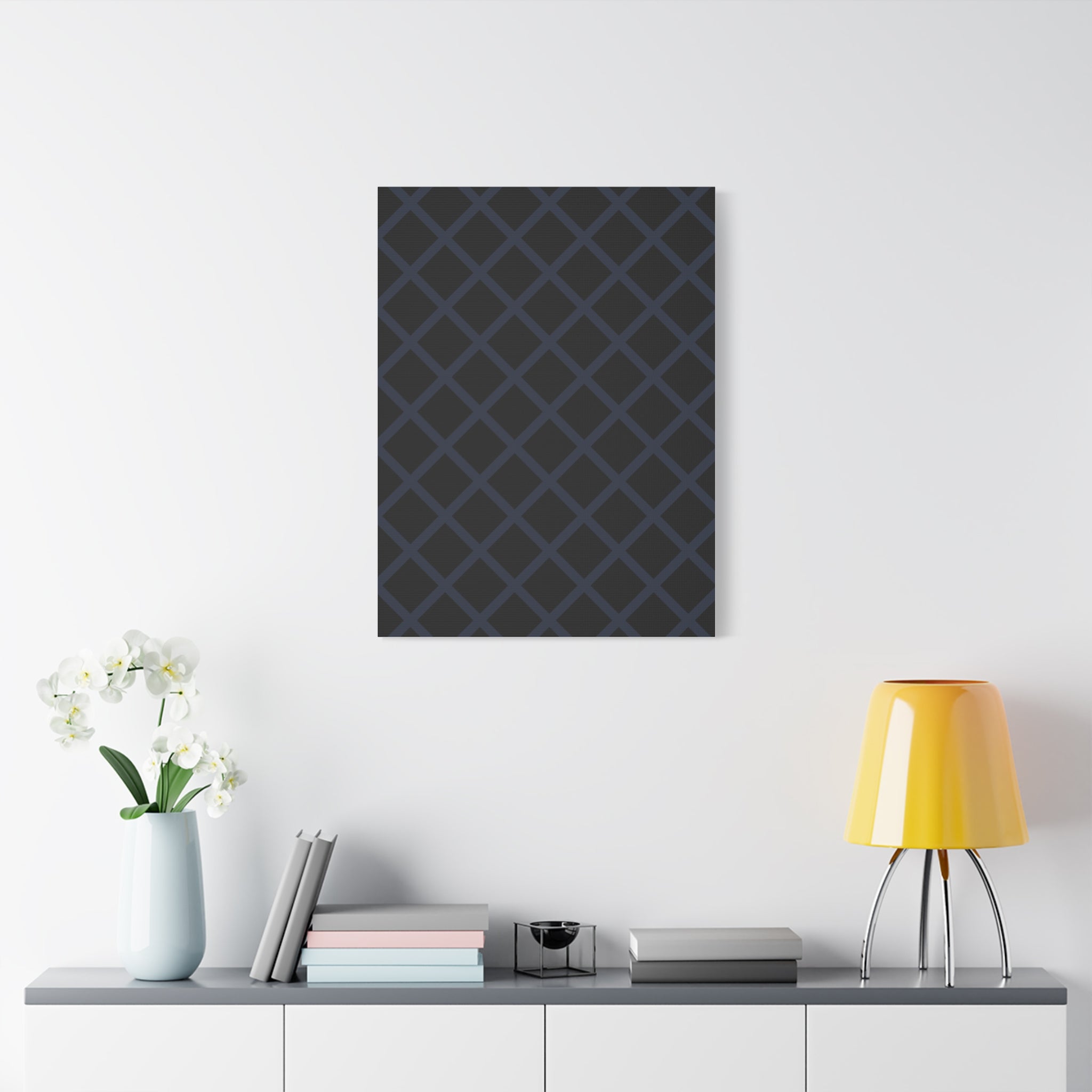 Geometric Diamond Lattice Canvas Art