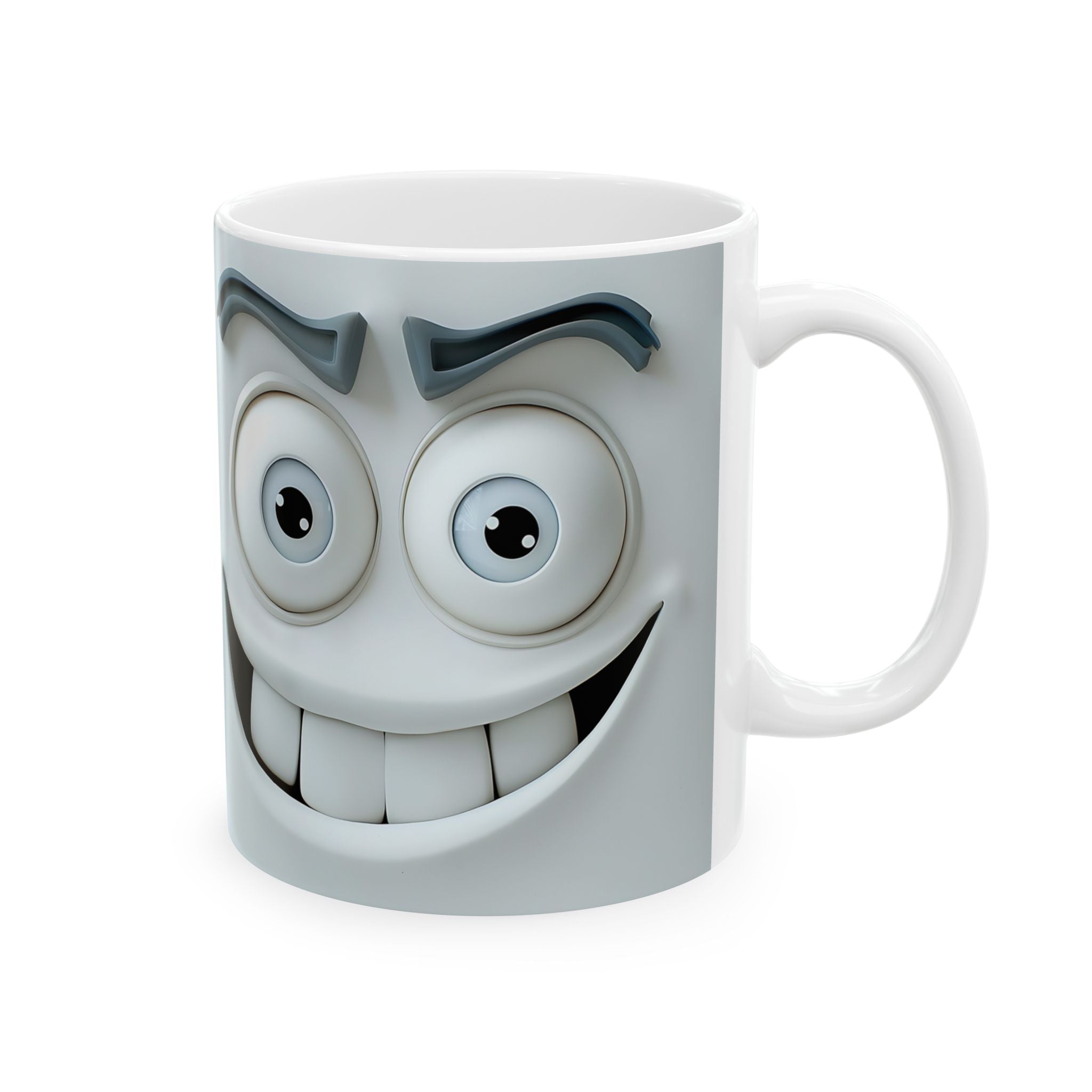 Smiling Faces Mugs - Cute Cartoon Pair