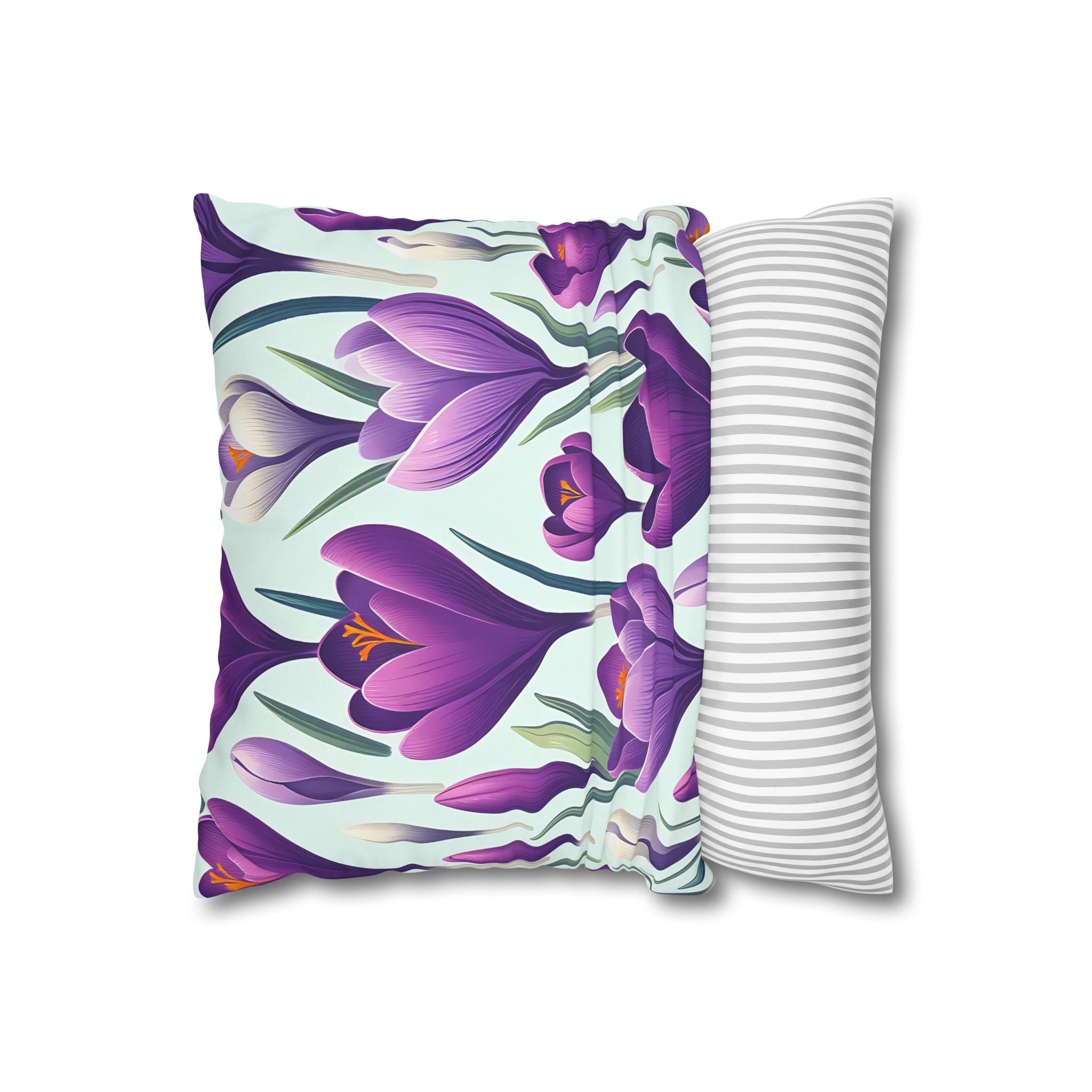 Purple Crocus Flower Pillowcase