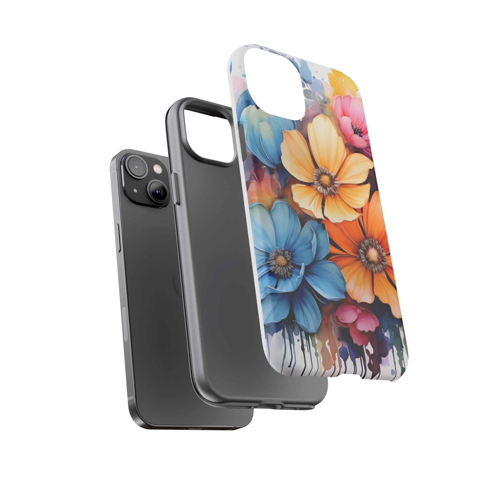 Vibrant Floral Watercolor iPhone Case - Hexagon Stone