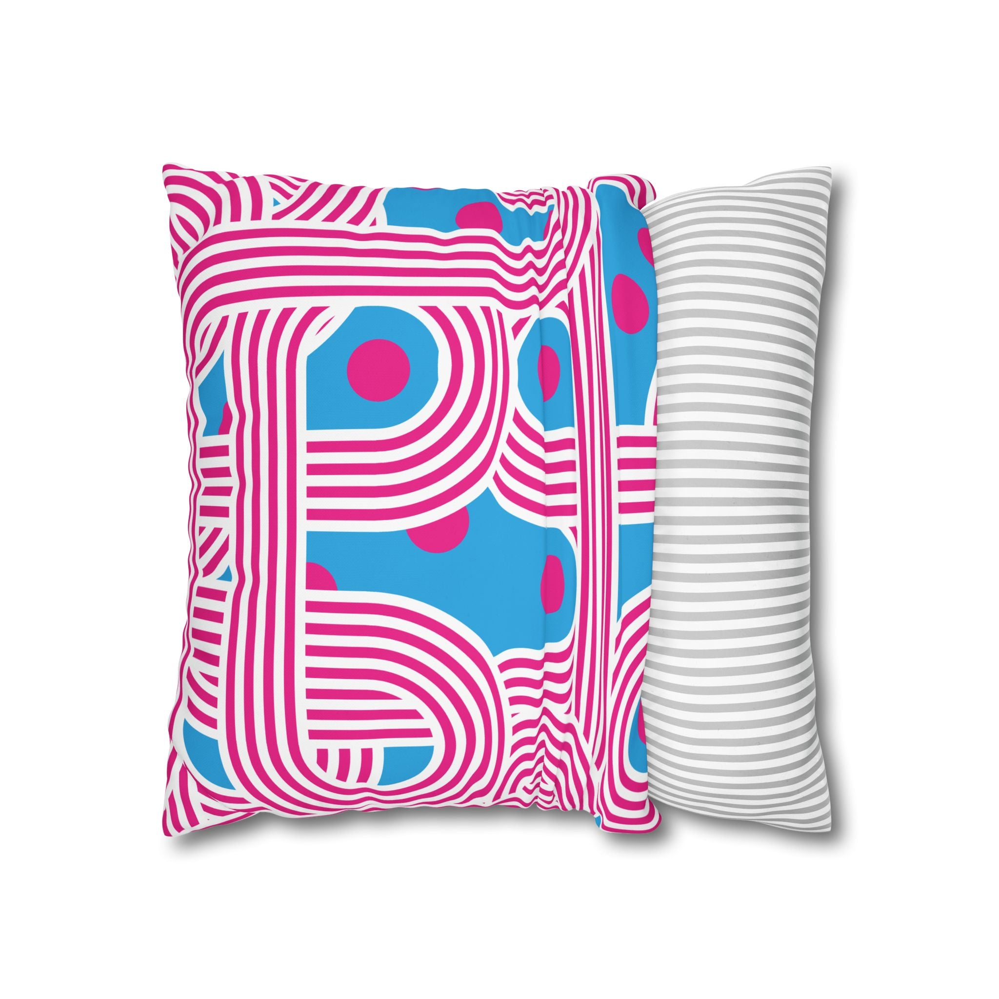 Retro Pink & Teal Geometric Pillowcase